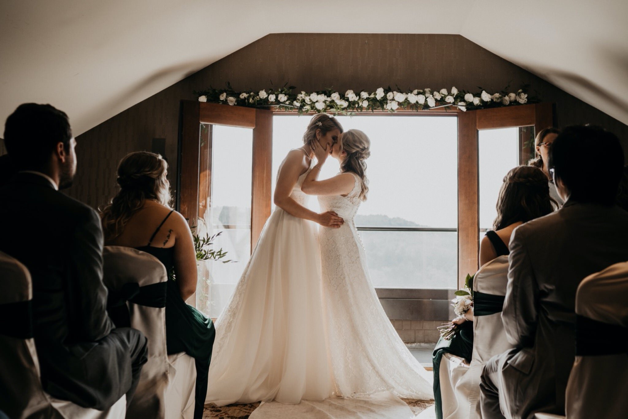 Snoqualmie Falls Wedding At Salish Lodge Same Sex Lesbian Brides Elopement