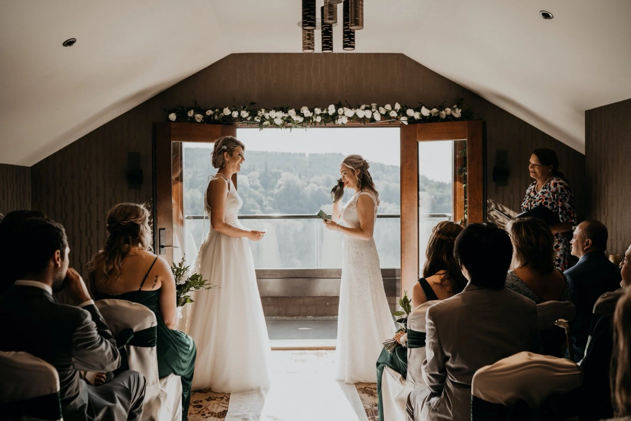 Snoqualmie Falls Wedding At Salish Lodge Same Sex Lesbian Brides Elopement