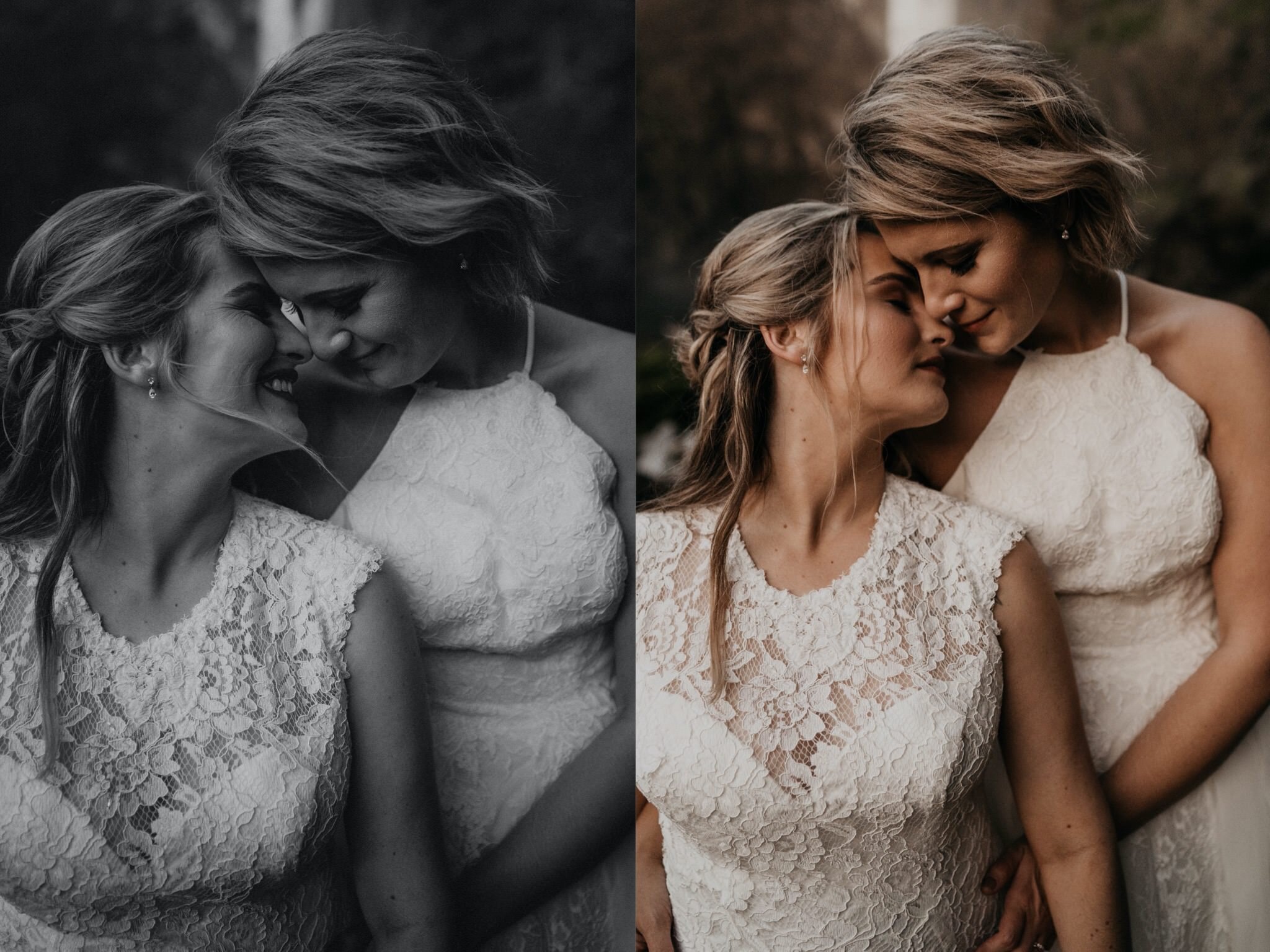 Snoqualmie Falls Wedding At Salish Lodge Same Sex Lesbian Brides Elopement