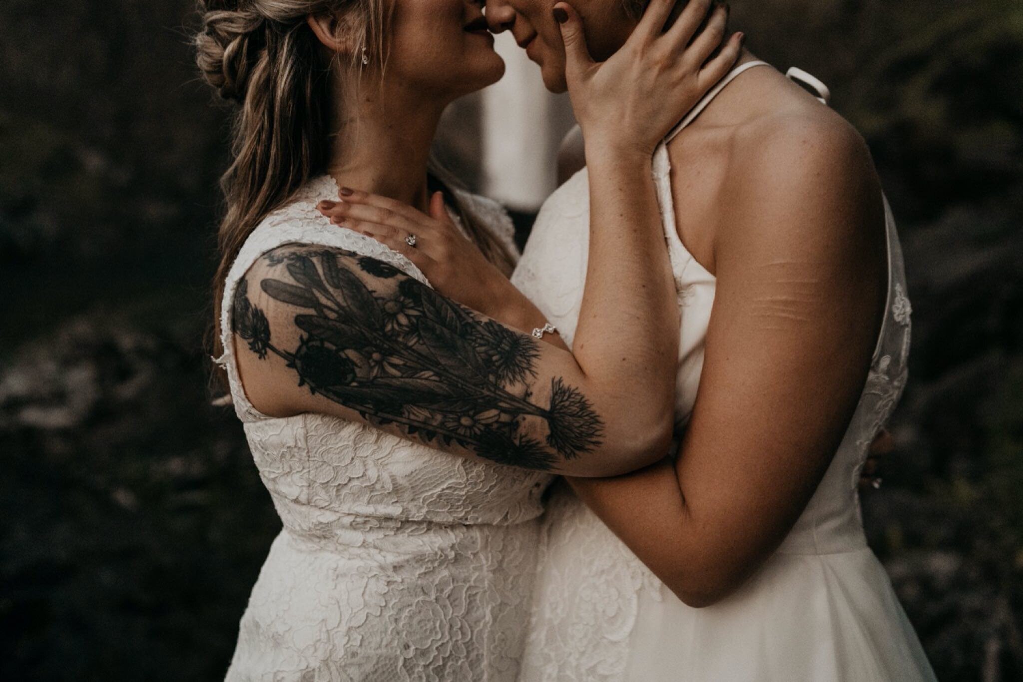 Snoqualmie Falls Wedding At Salish Lodge Same Sex Lesbian Brides Elopement