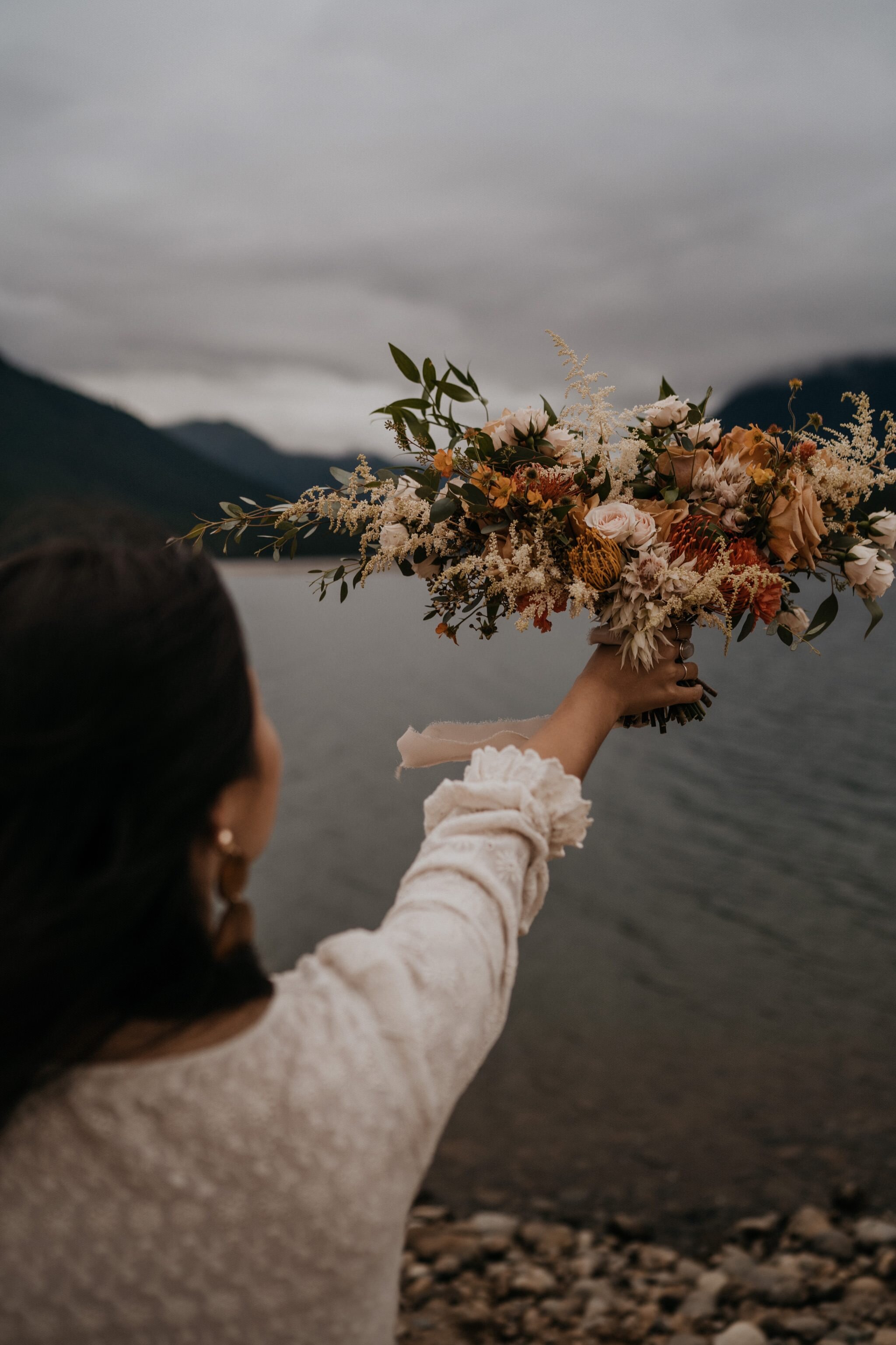 Boho Olympic National Park Elopement at Lake Cushman Seattle Washington