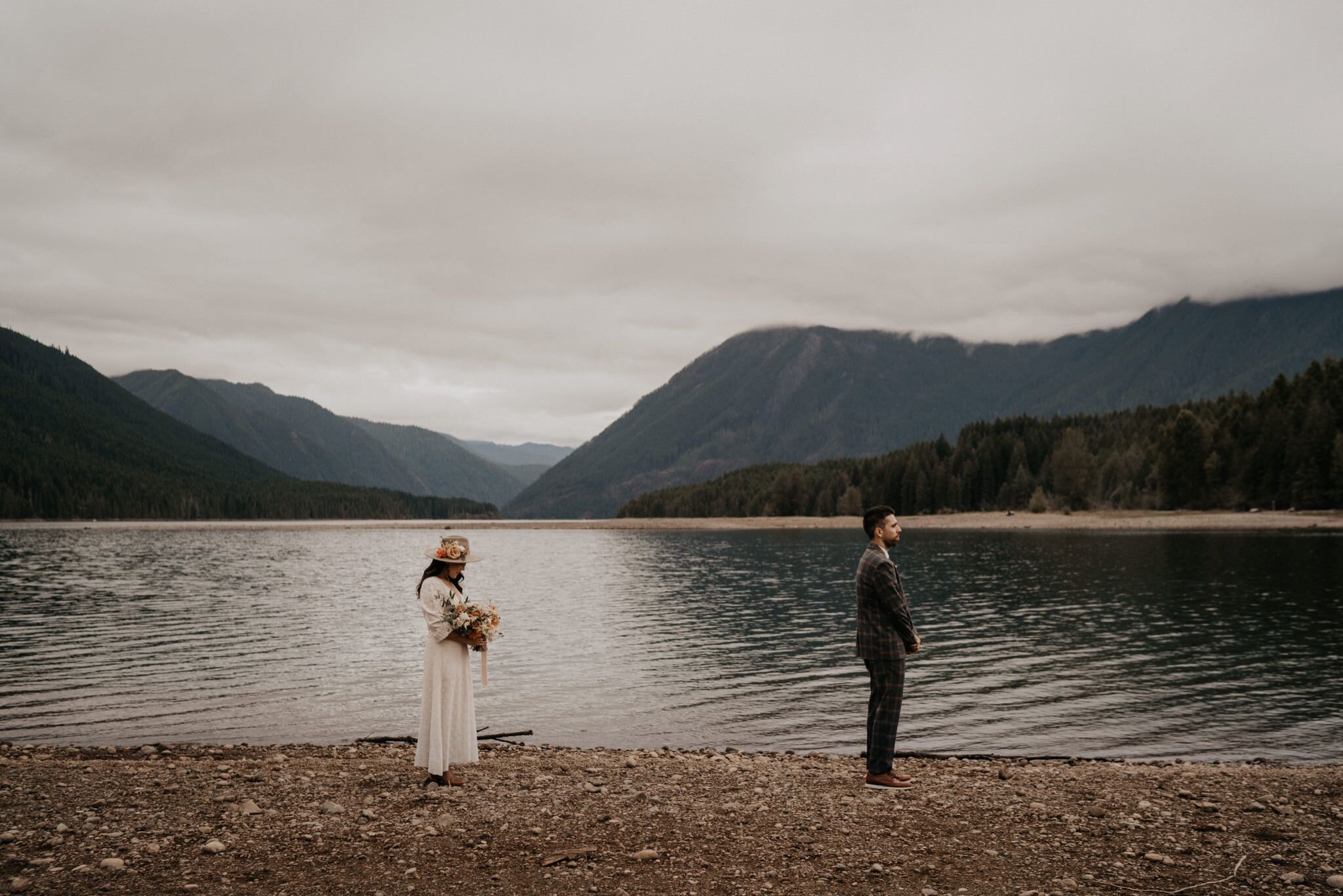 Boho Olympic National Park Elopement at Lake Cushman Seattle Washington