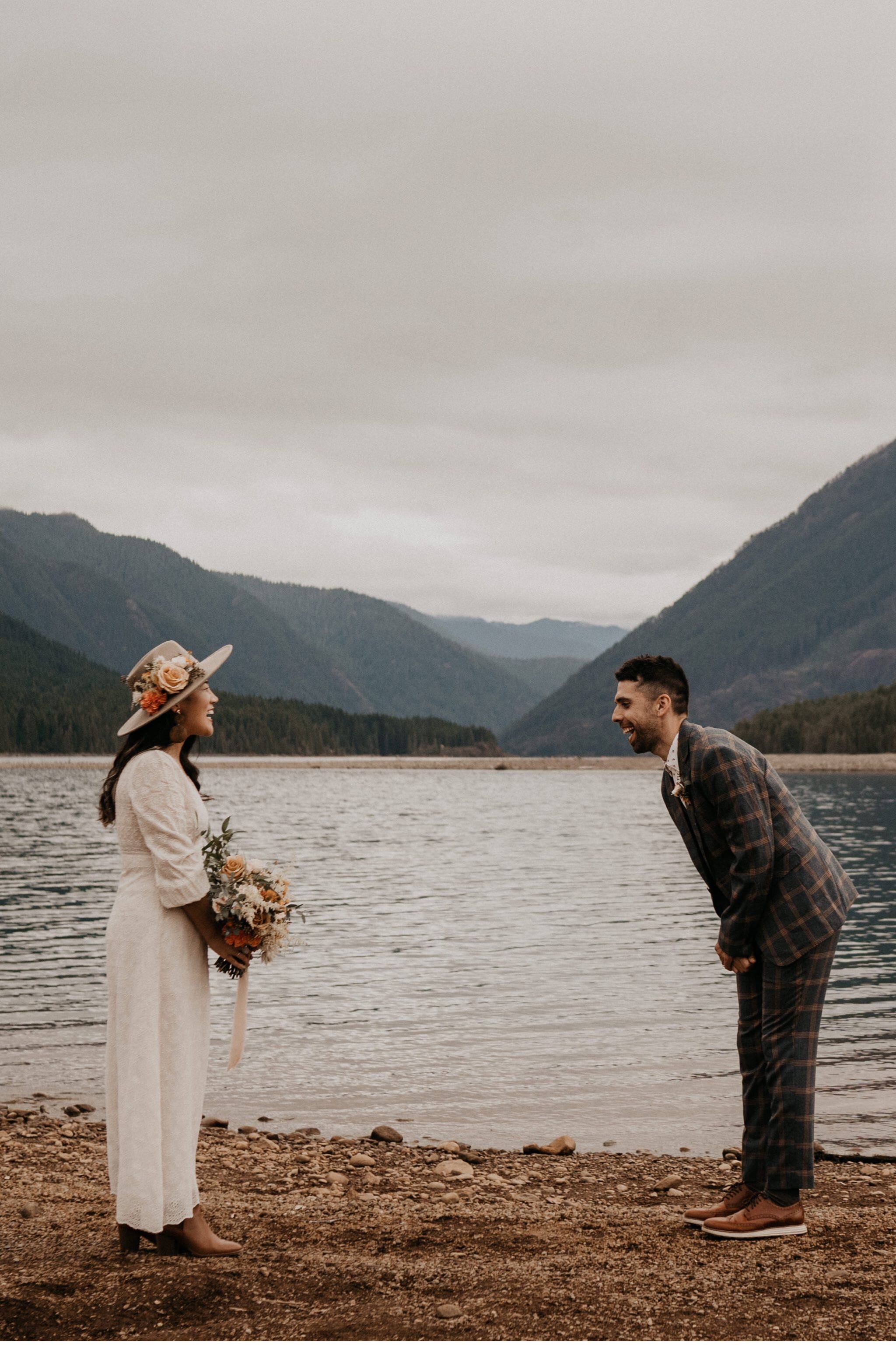 Boho Olympic National Park Elopement at Lake Cushman Seattle Washington