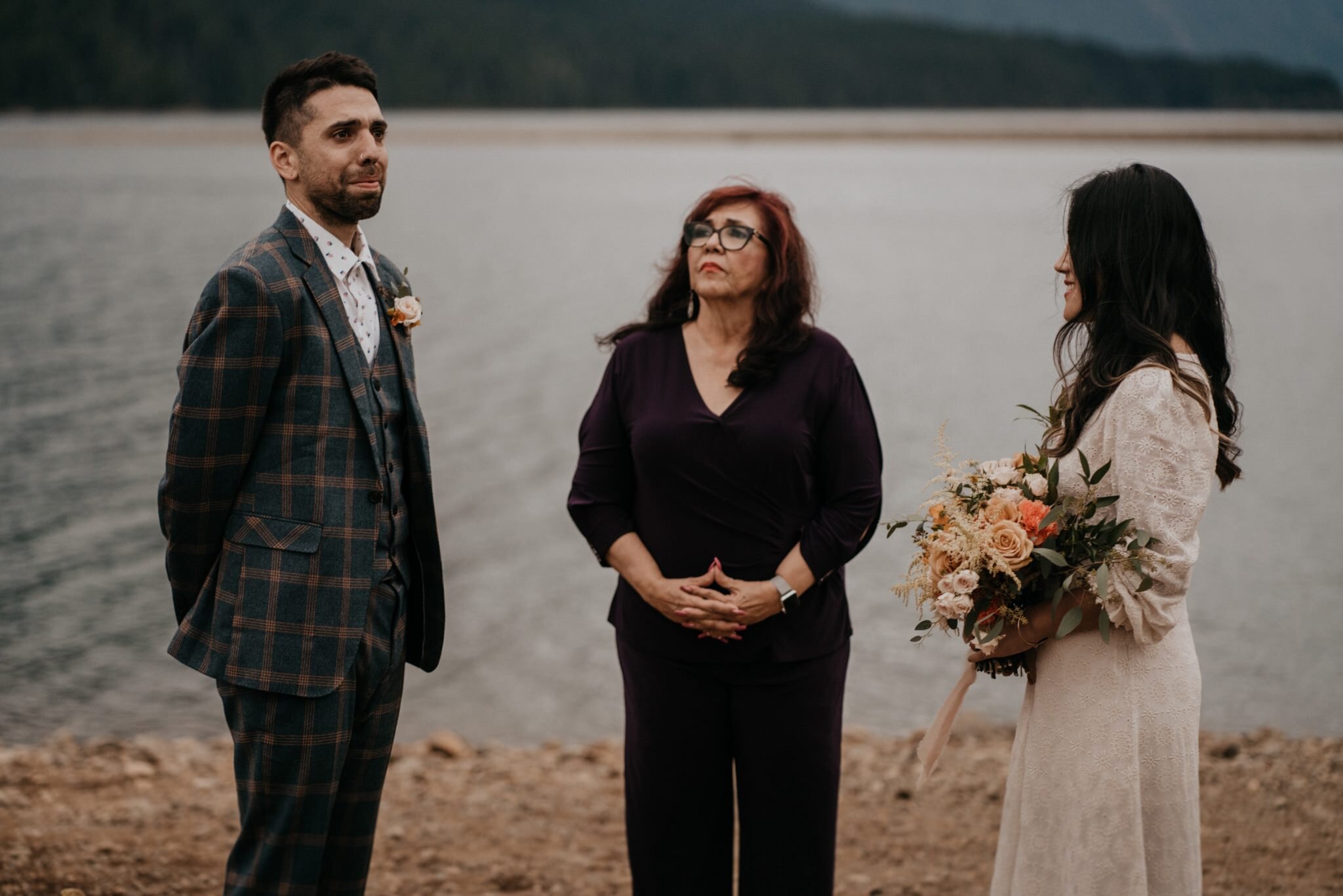 Boho Olympic National Park Elopement at Lake Cushman Seattle Washington