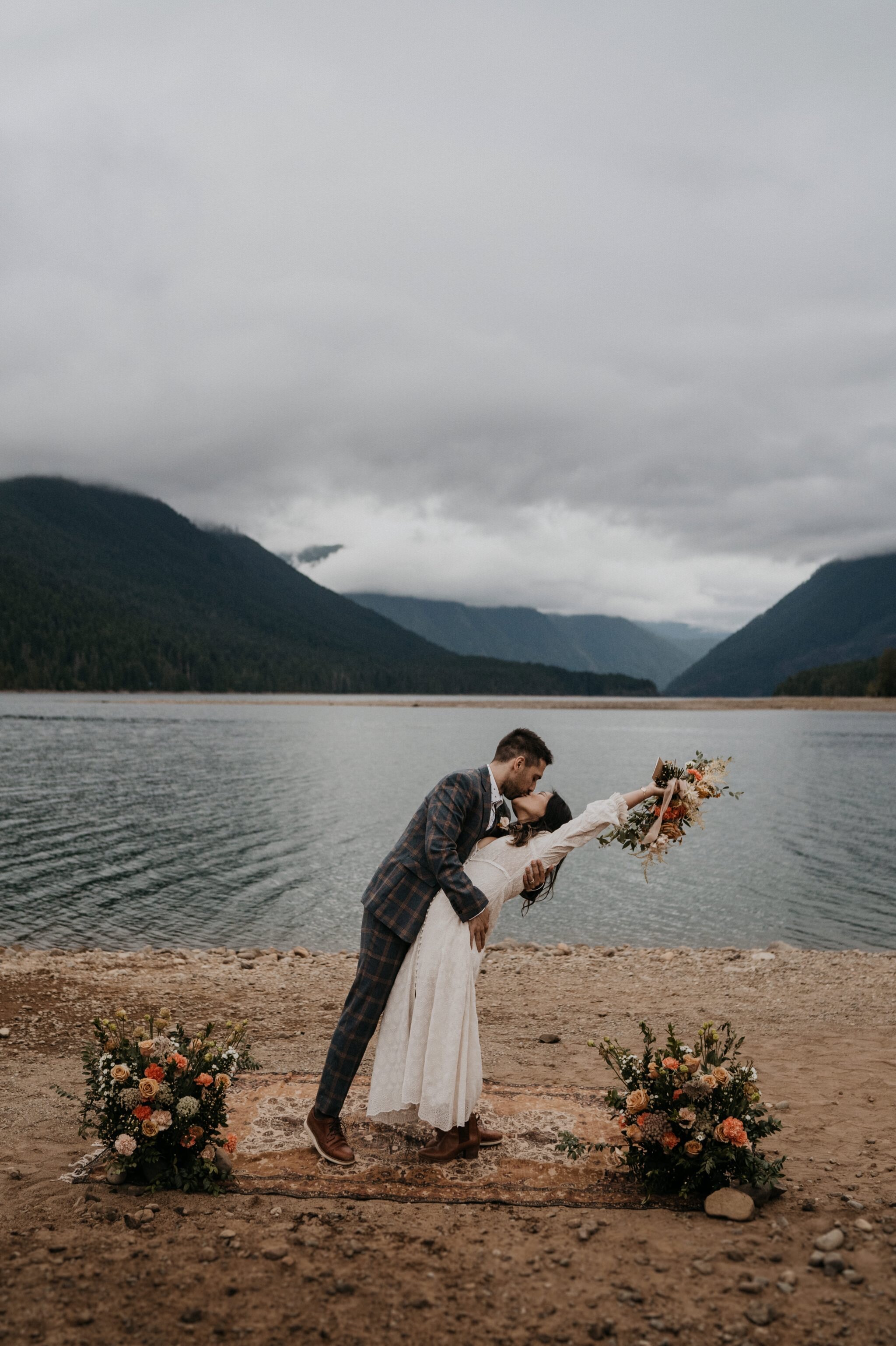 Boho Olympic National Park Elopement at Lake Cushman Seattle Washington