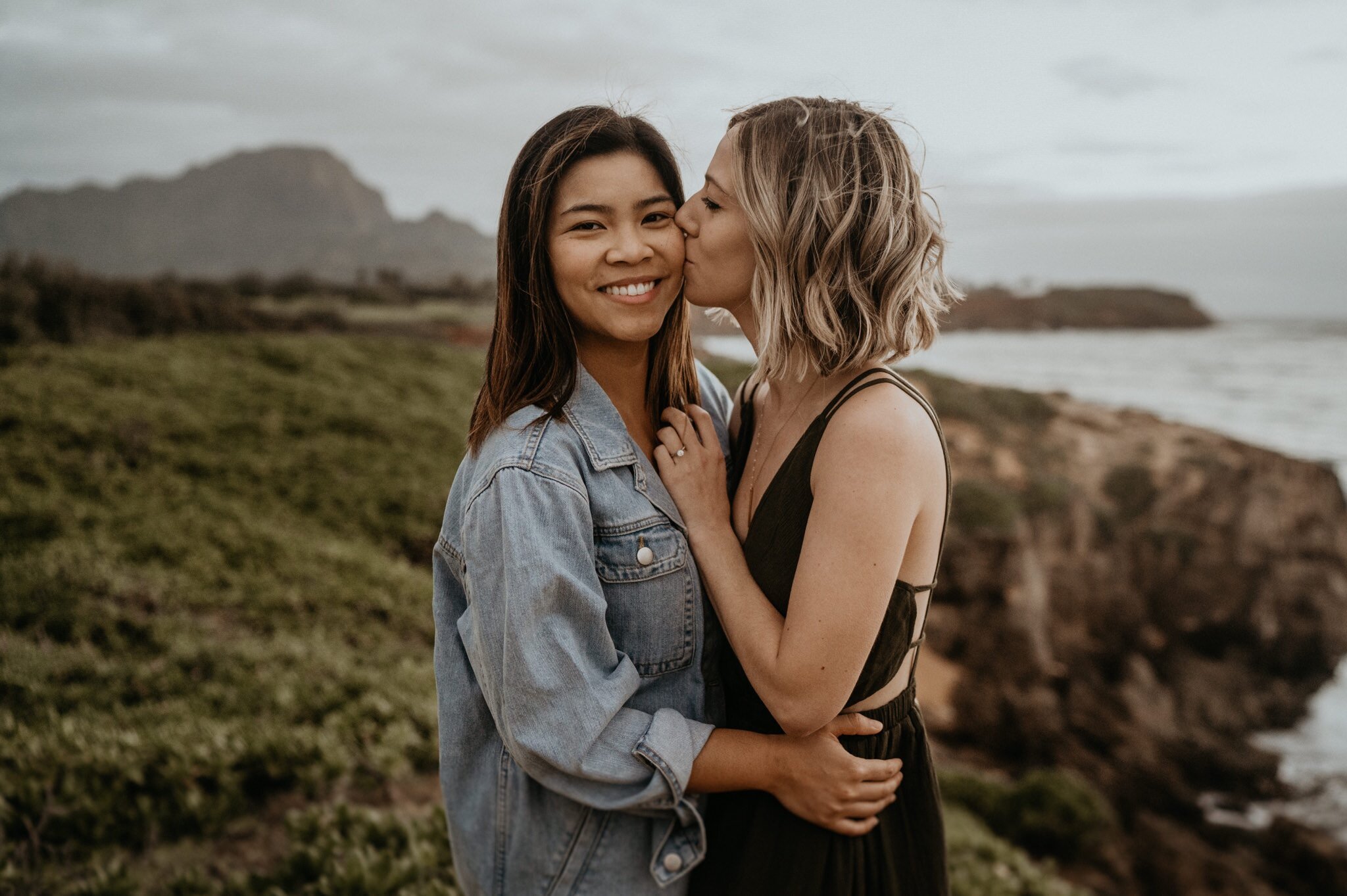 Kauai Engagement Photos Beach Cliff Rocks LGBTQ