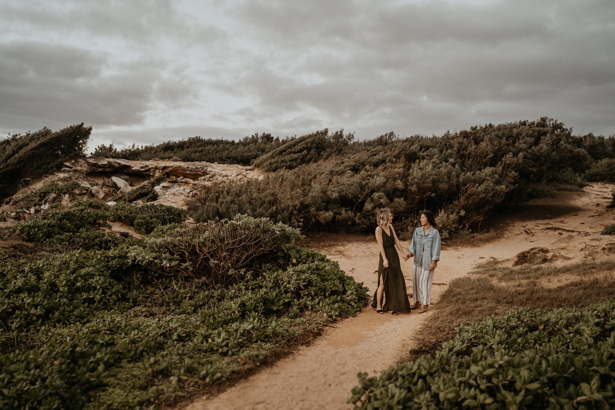 Kauai Engagement Photos Beach Cliff Rocks LGBTQ