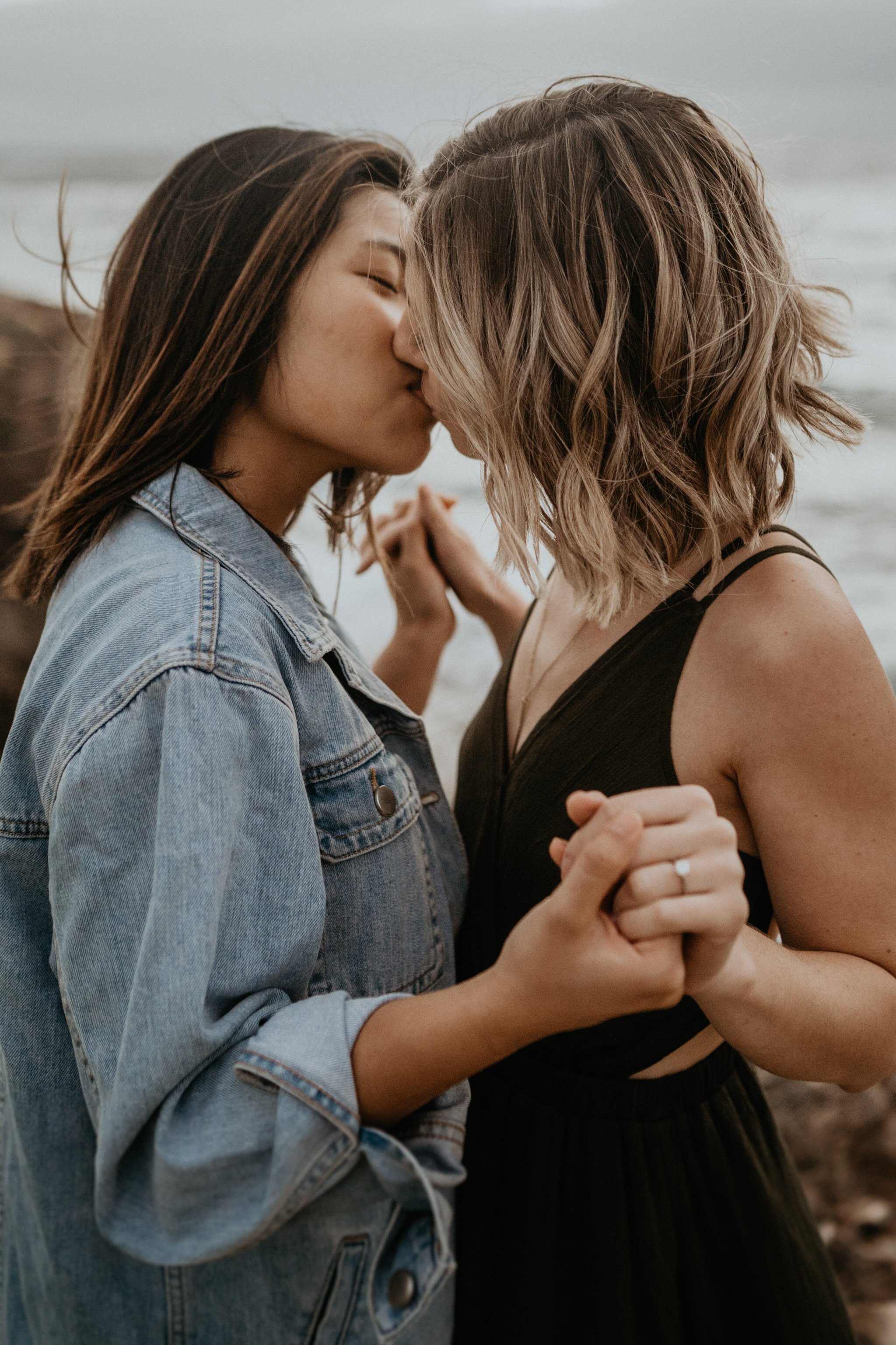 Kauai Engagement Photos Beach Cliff Rocks LGBTQ