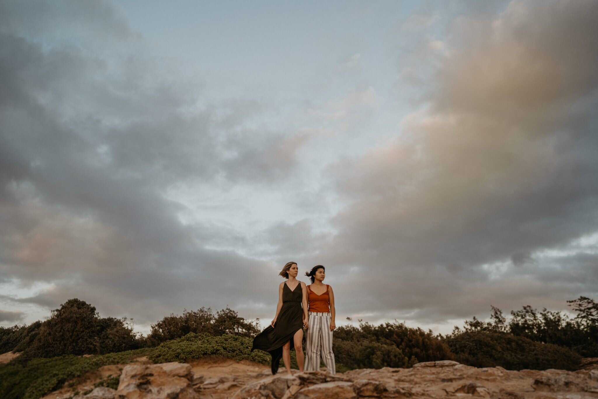 Kauai Engagement Photos Beach Cliff Rocks LGBTQ