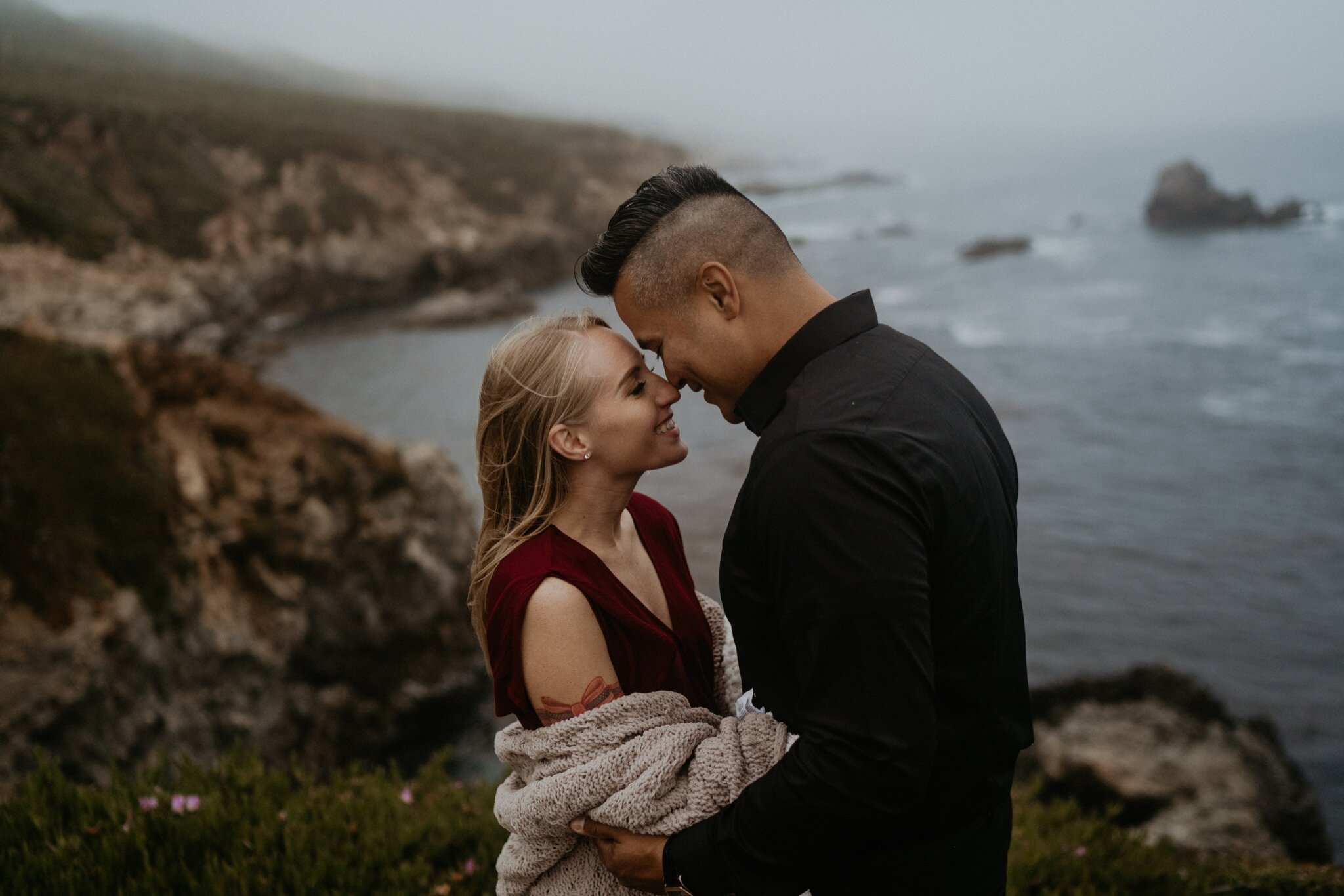 Moody and Foggy Big Sur Engagement Session