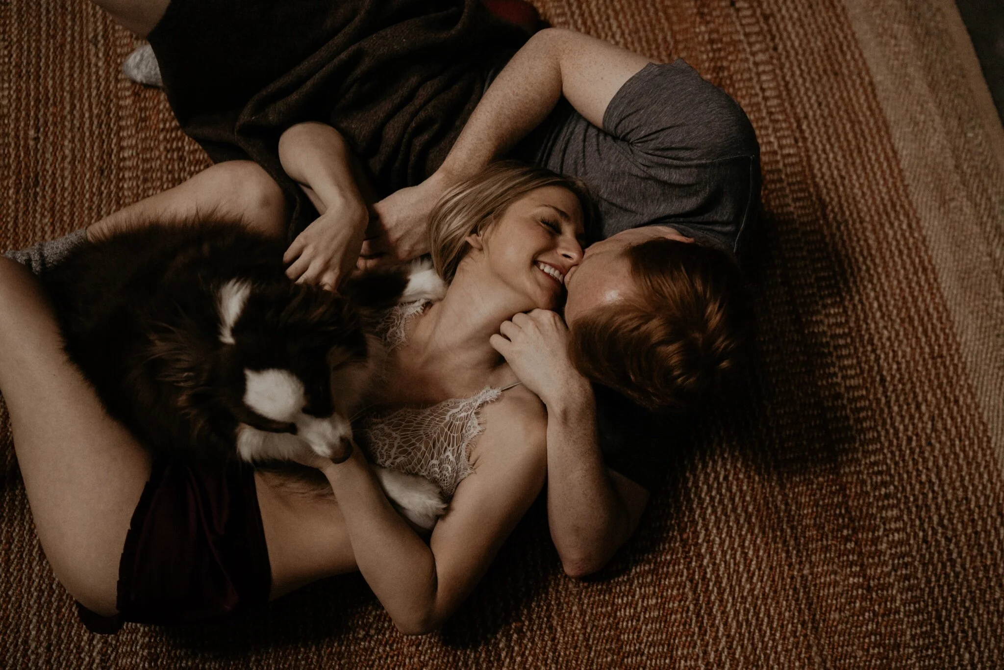 Couple stay in a hot tub for their Intimate steamy in-home engagement session at an A-Frame Cabin in Mount Rainier National Park