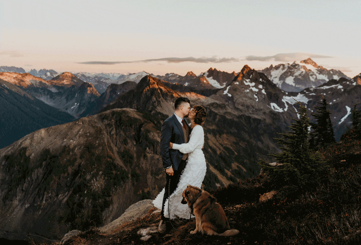Washington Mountain Elopement with dog at North Cascades National Park