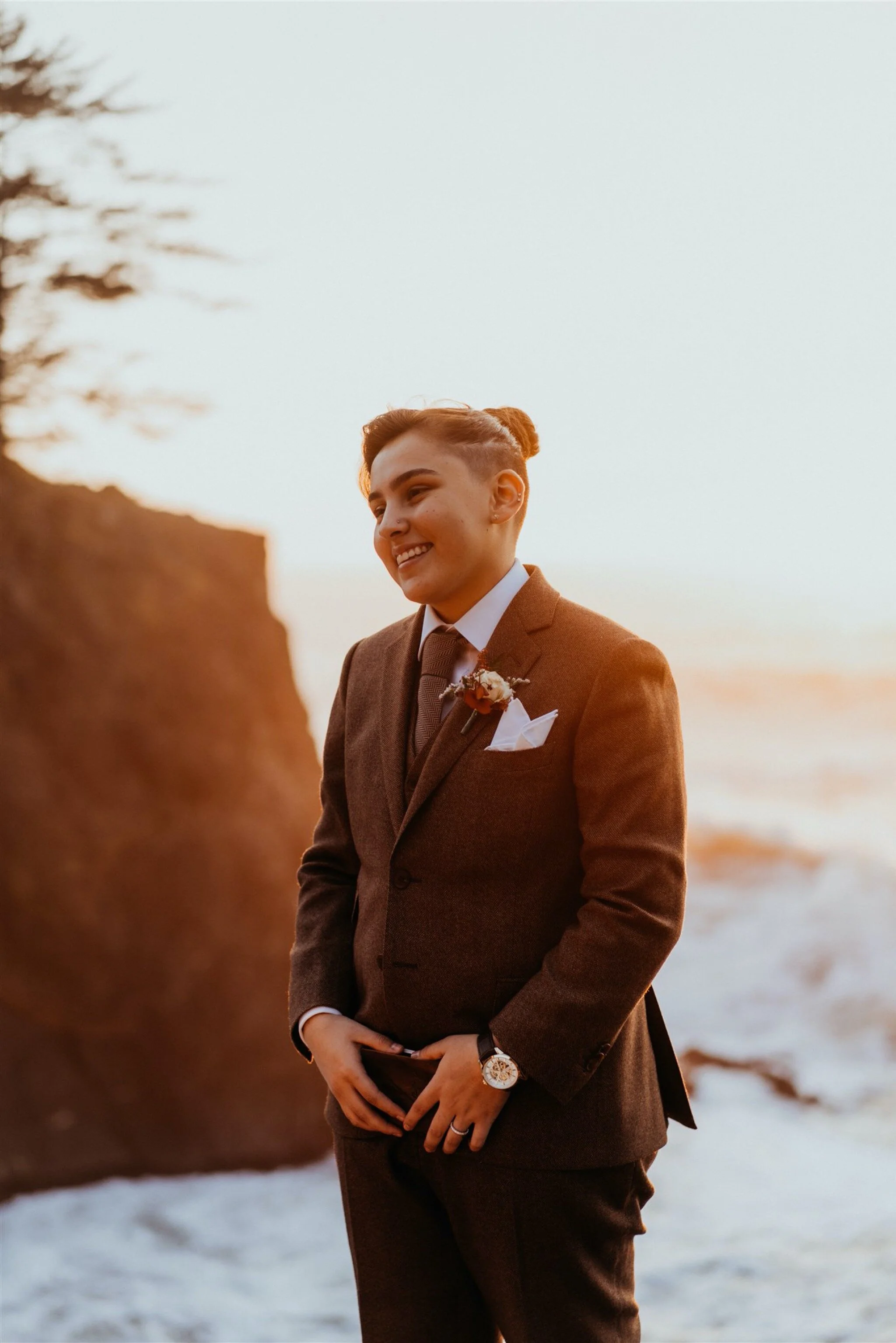 Brides Exchanging Vows during Elopement Ceremony