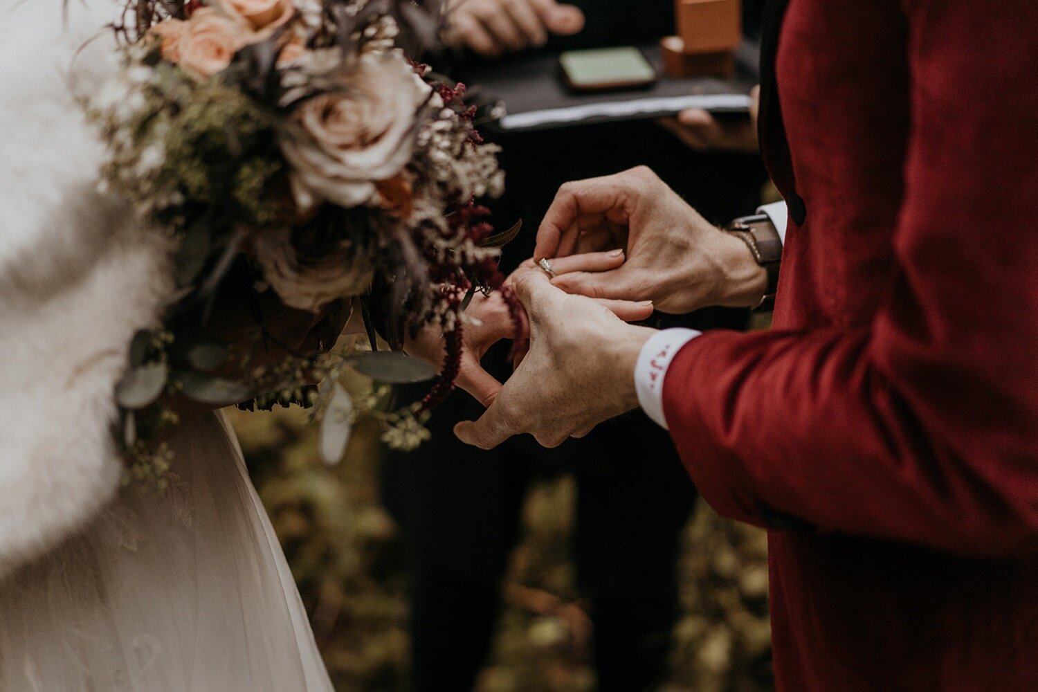 Couple Exchanges Wedding Rings