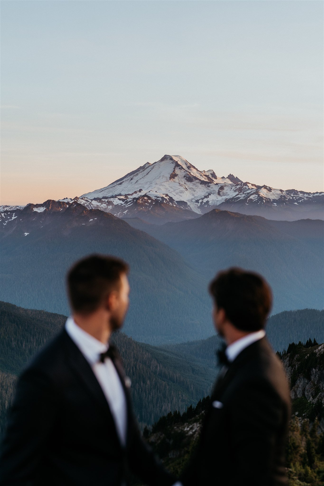 Two grooms in the North Cascades mountains