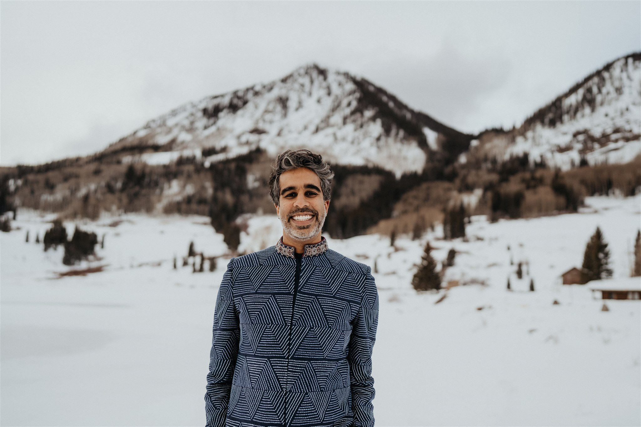 Groom portrait photos in the Colorado mountains