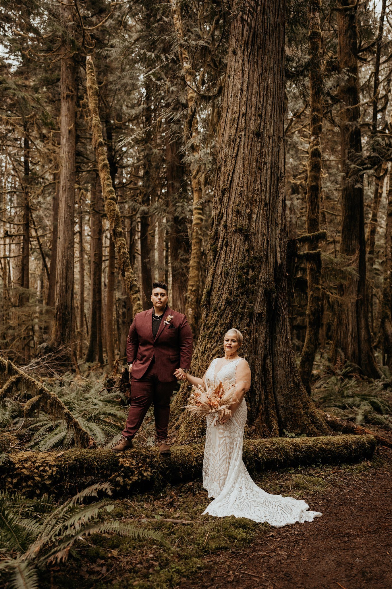 LTBTQ elopement portrait photos in the forest