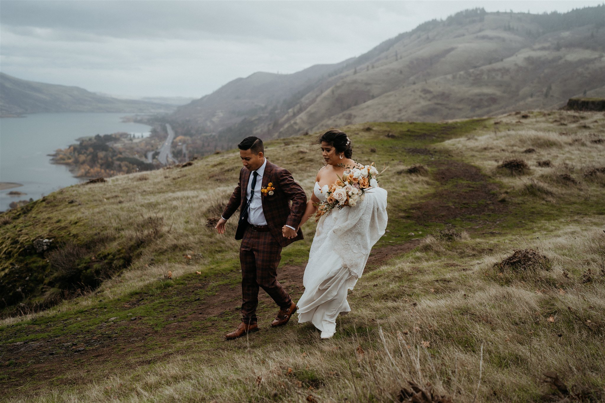 Bride and groom couple photos after Portland elopement ceremony