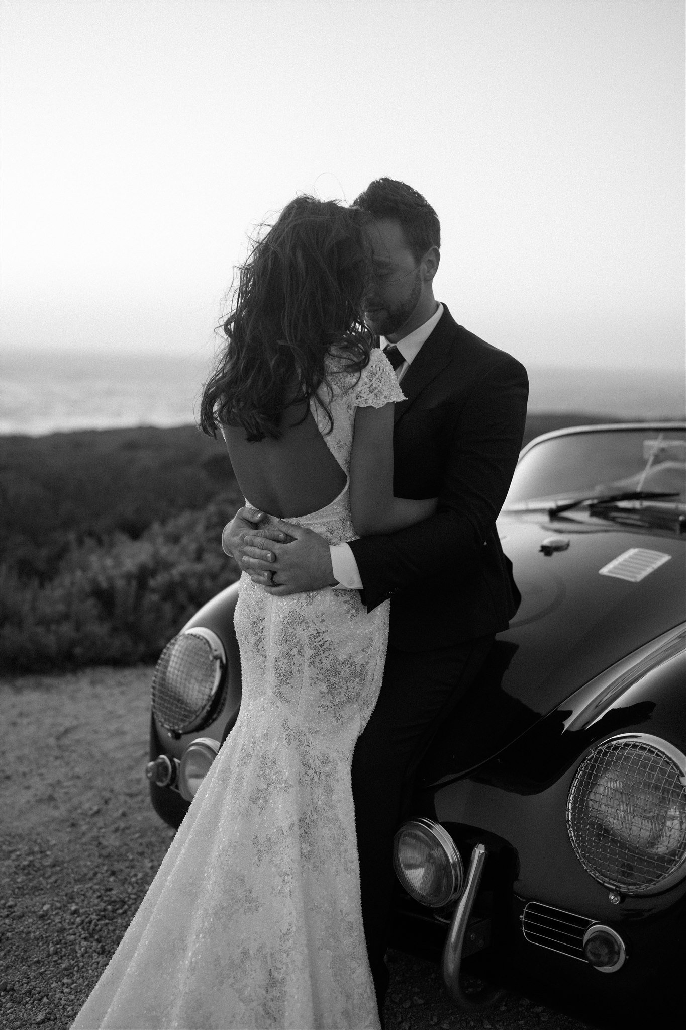 Bride and groom couple portraits at Big Sur elopement