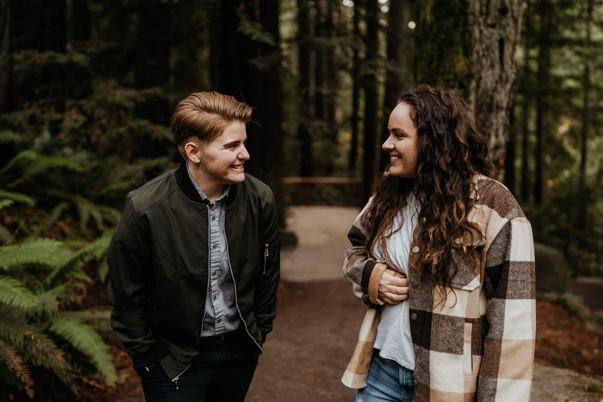 Portland engagement photos in the forest
