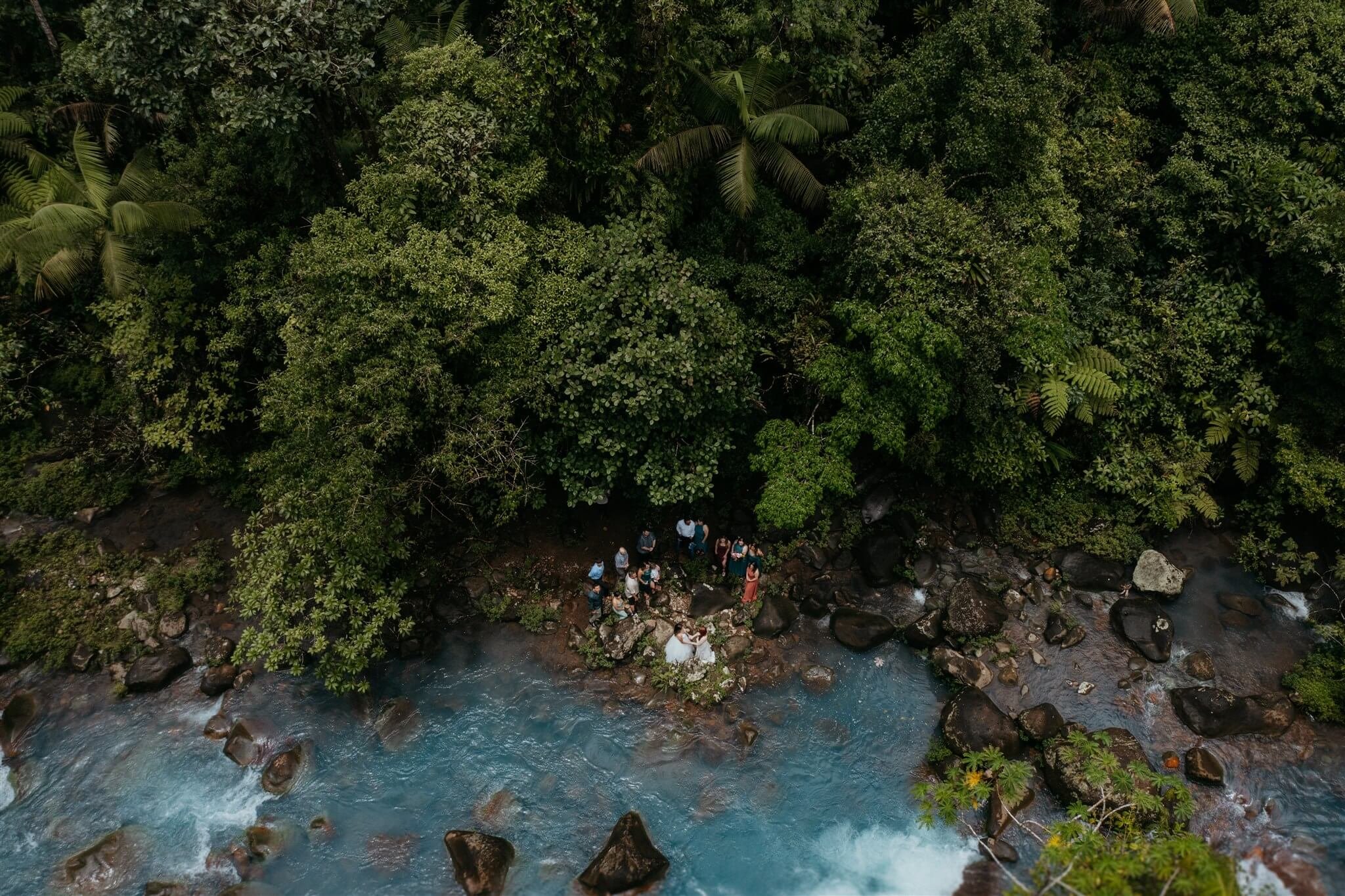 Outdoor adventure wedding ceremony in Costa Rica