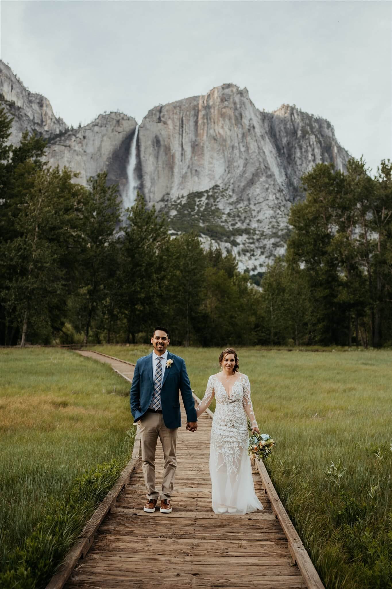 Bride and groom couple portraits at Yosemite National Park