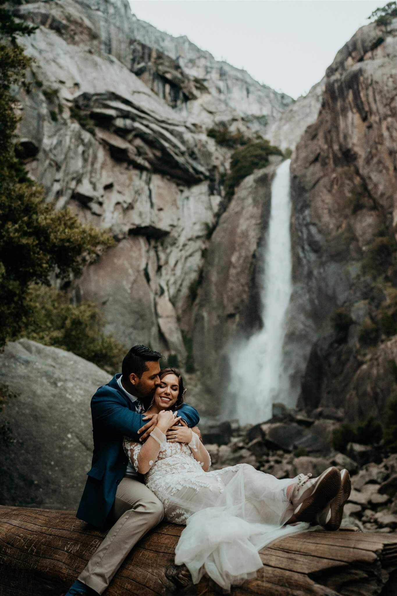 Bride and groom couple portraits during national park elopement
