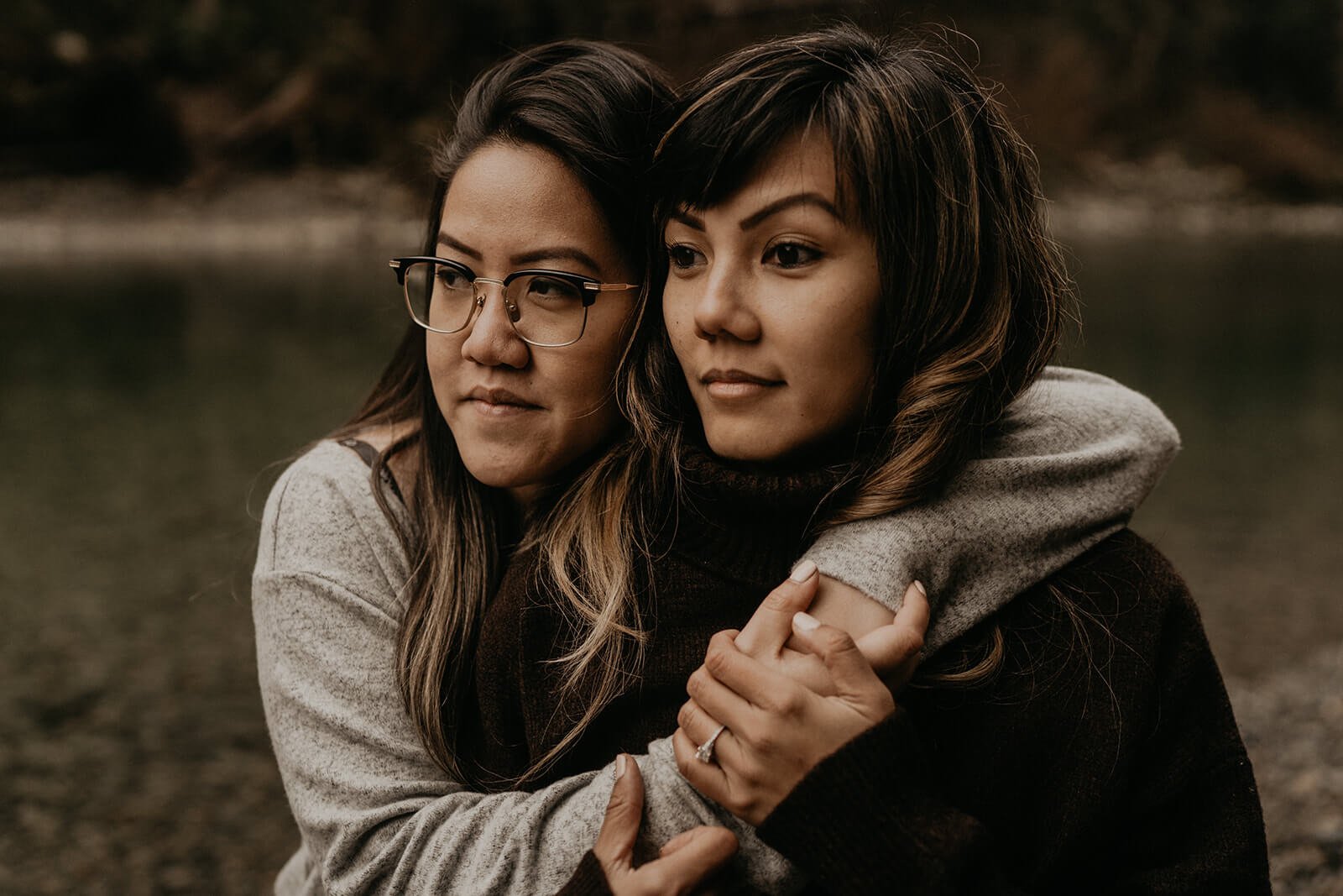 Lesbian engagement at Gold Creek Pond