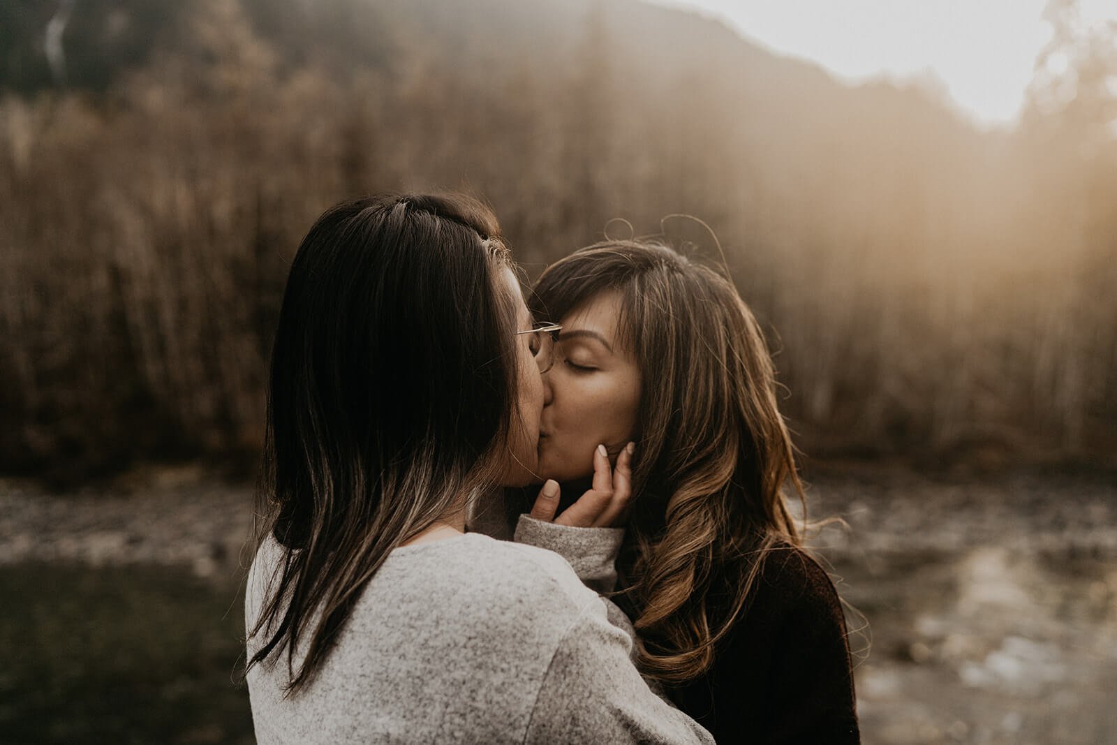 Lesbian engagement at Gold Creek Pond