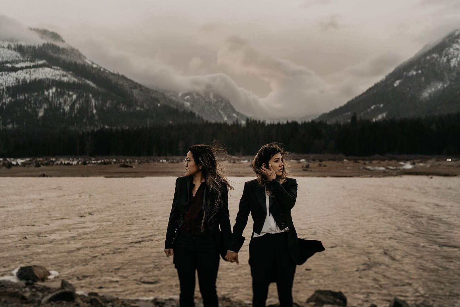 Lesbian engagement at Gold Creek Pond