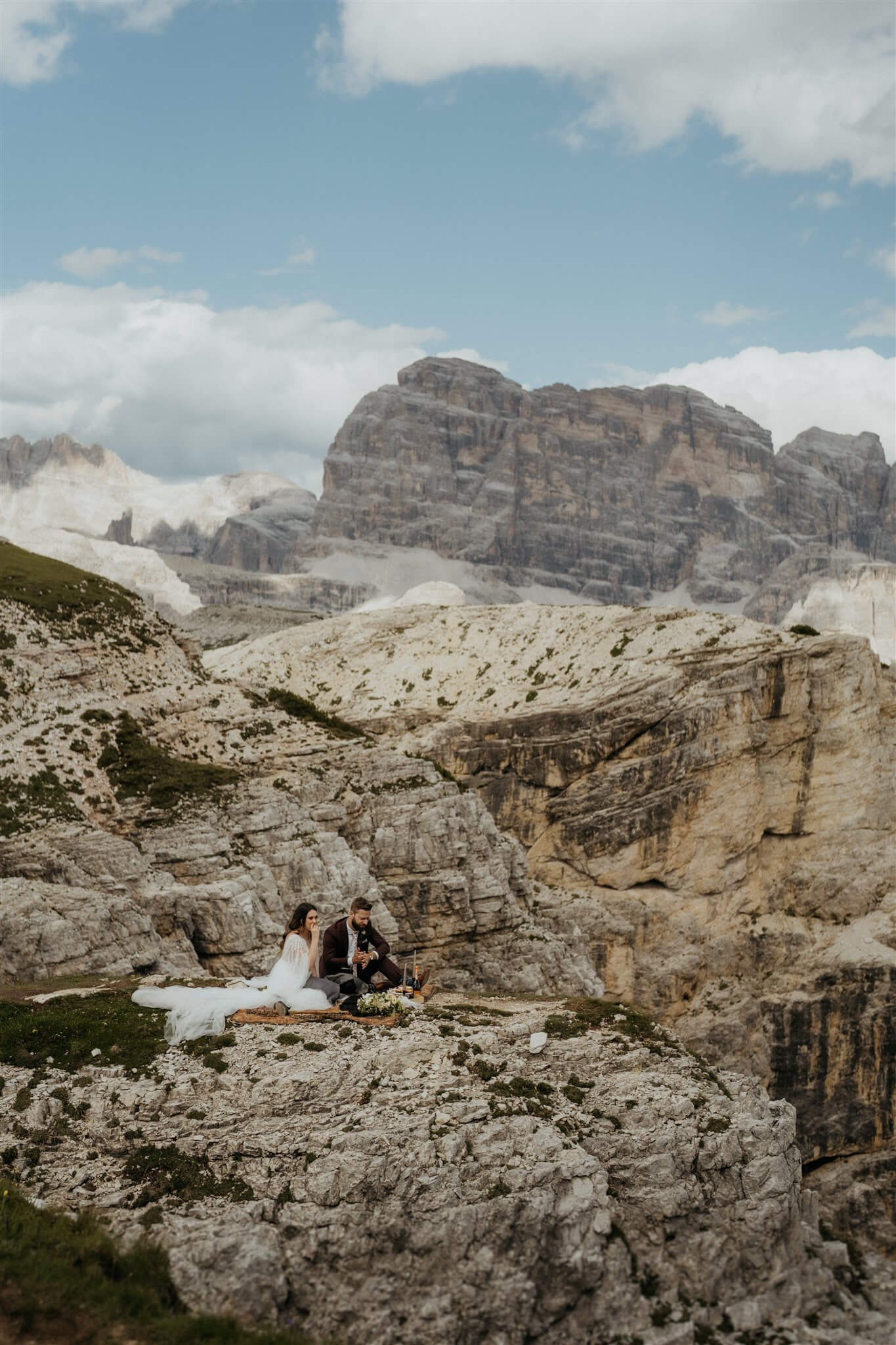 Bride and groom couple portraits in the Dolomites for their private vow renewal