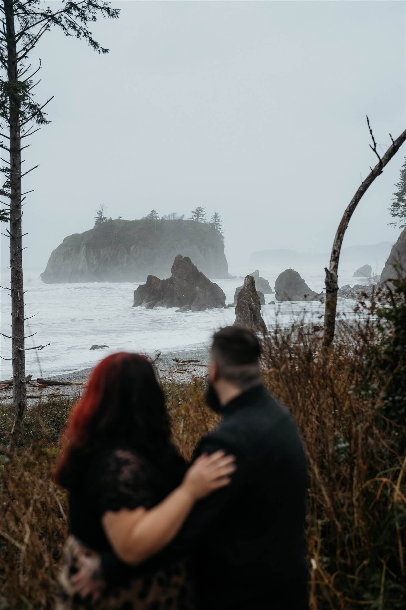 Engagement photos at Ruby Beach in Olympic National Park