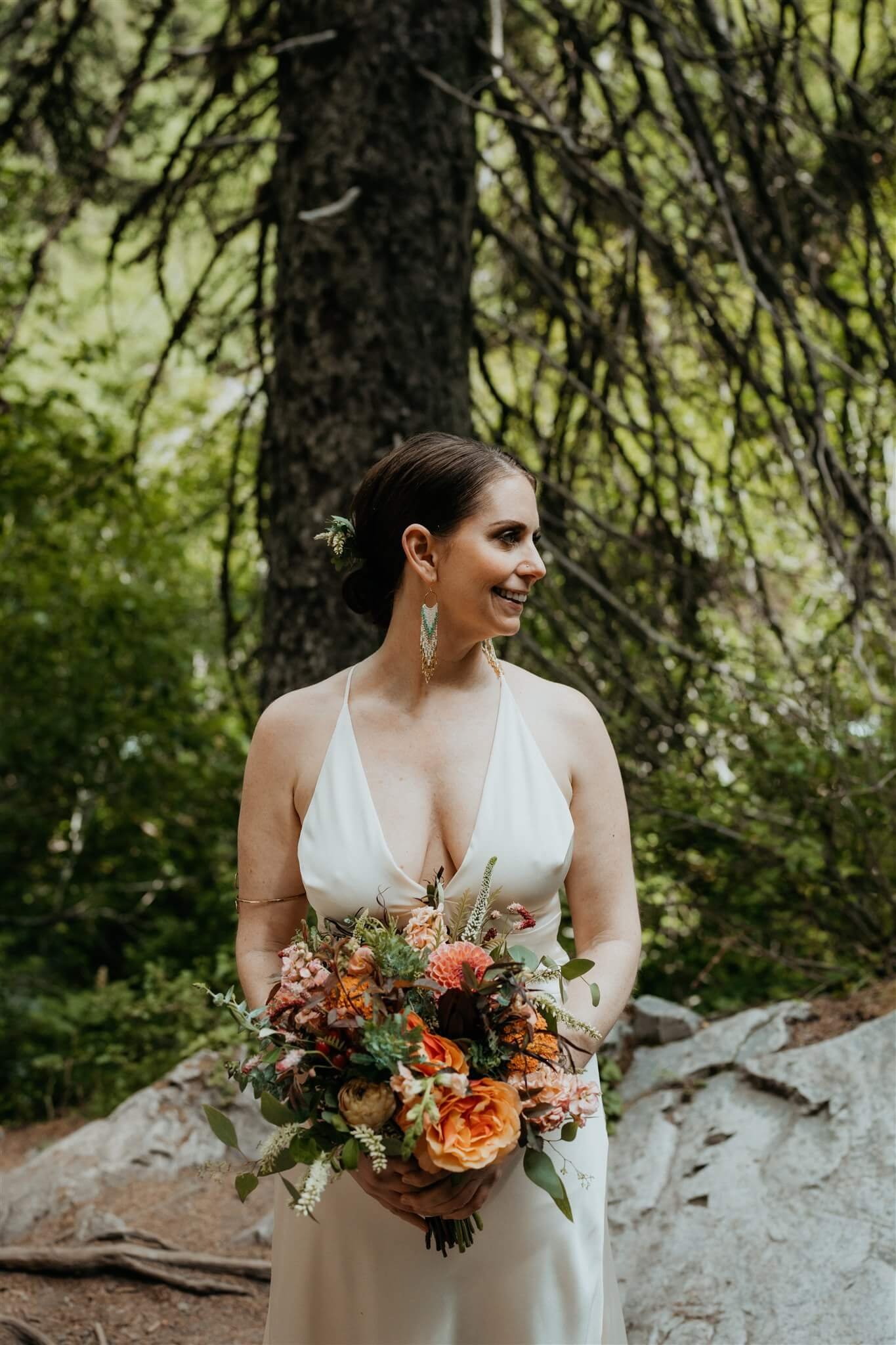 Bridal portrait at Mt Hood elopement