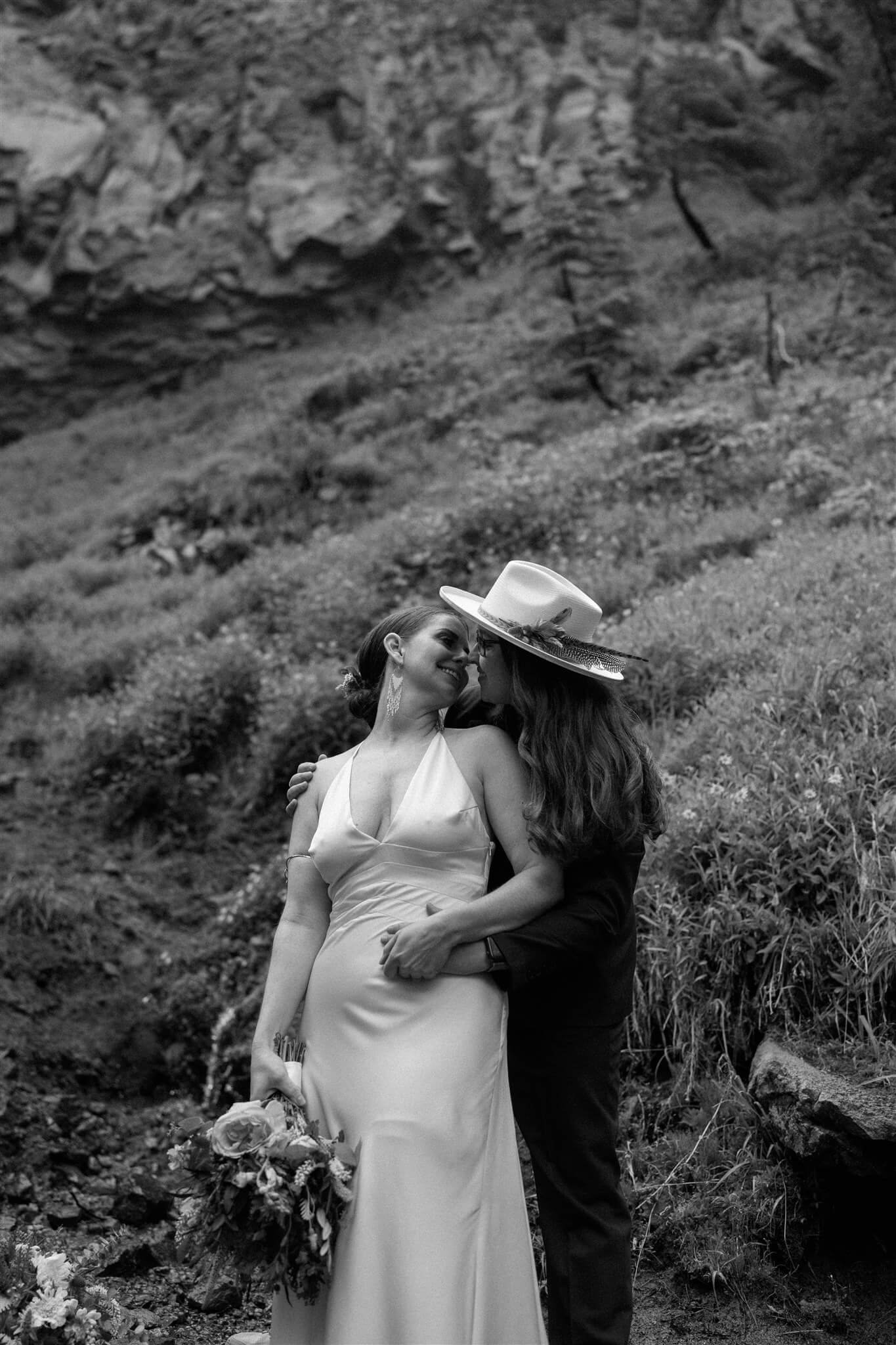 Bridal portraits during Mt Hood elopement