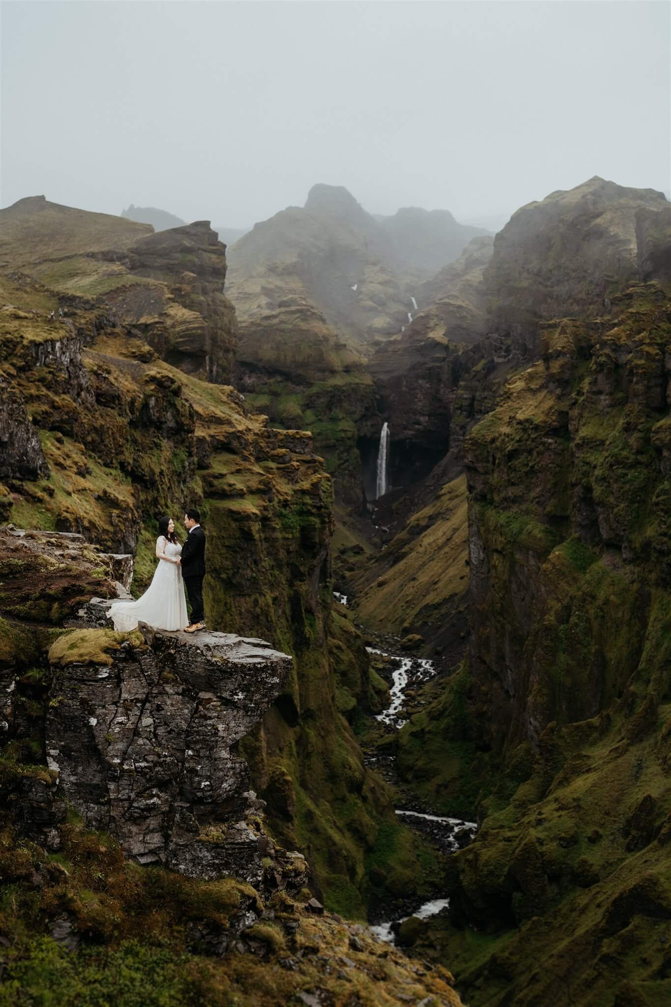 Bride and groom couple portraits at Iceland elopement