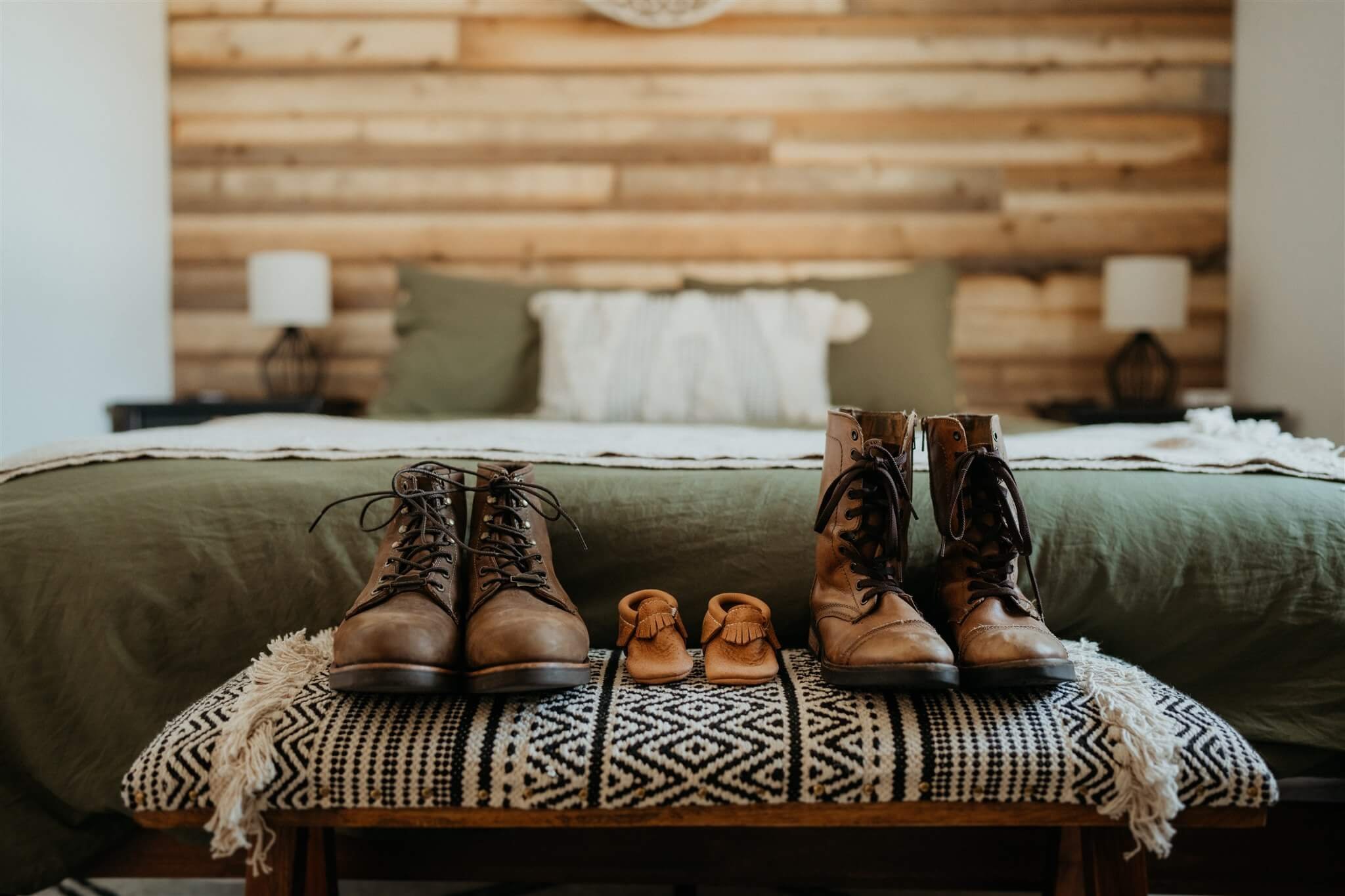 Family elopement hiking boots