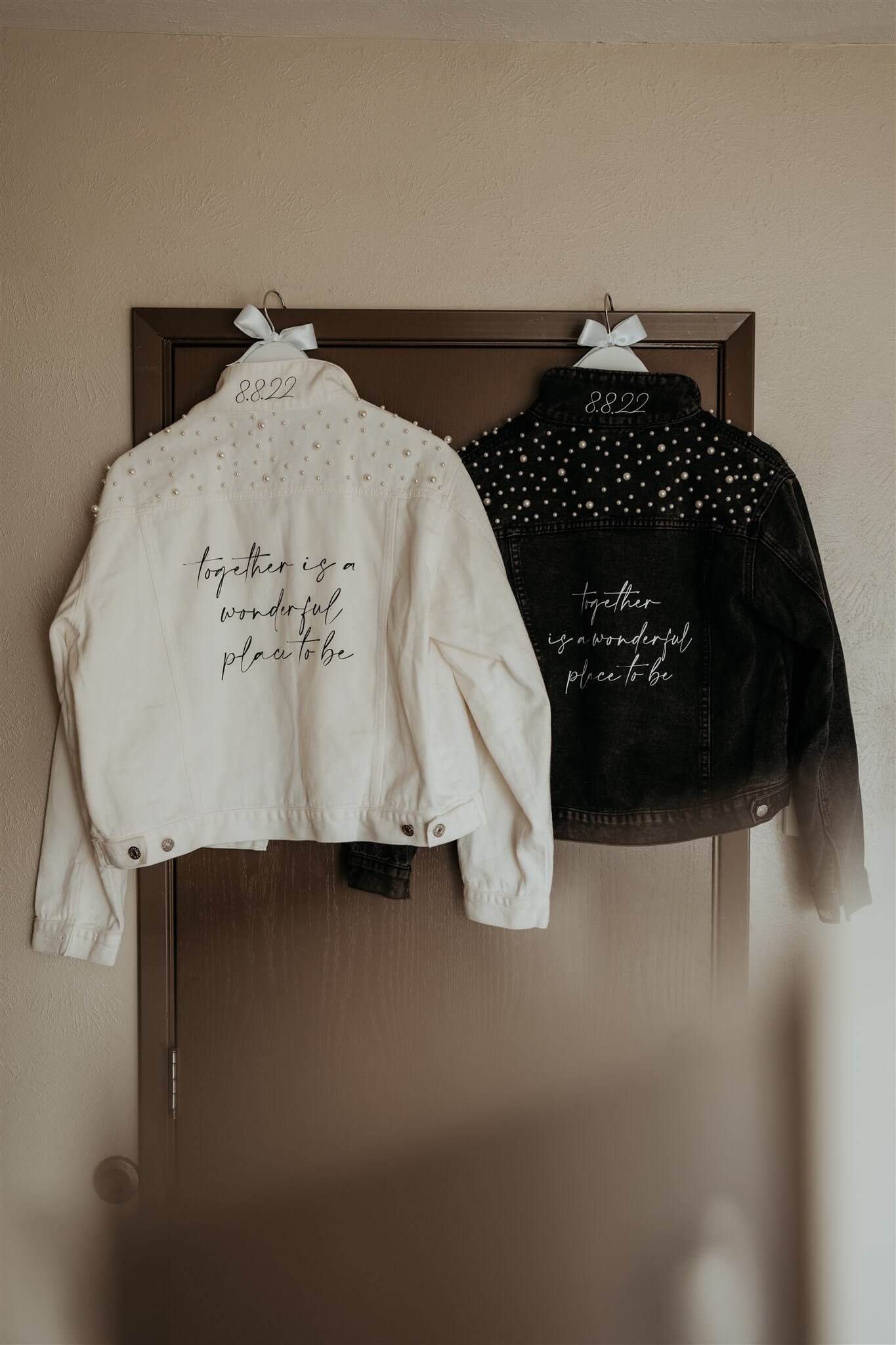 black and white embroidered bride jackets