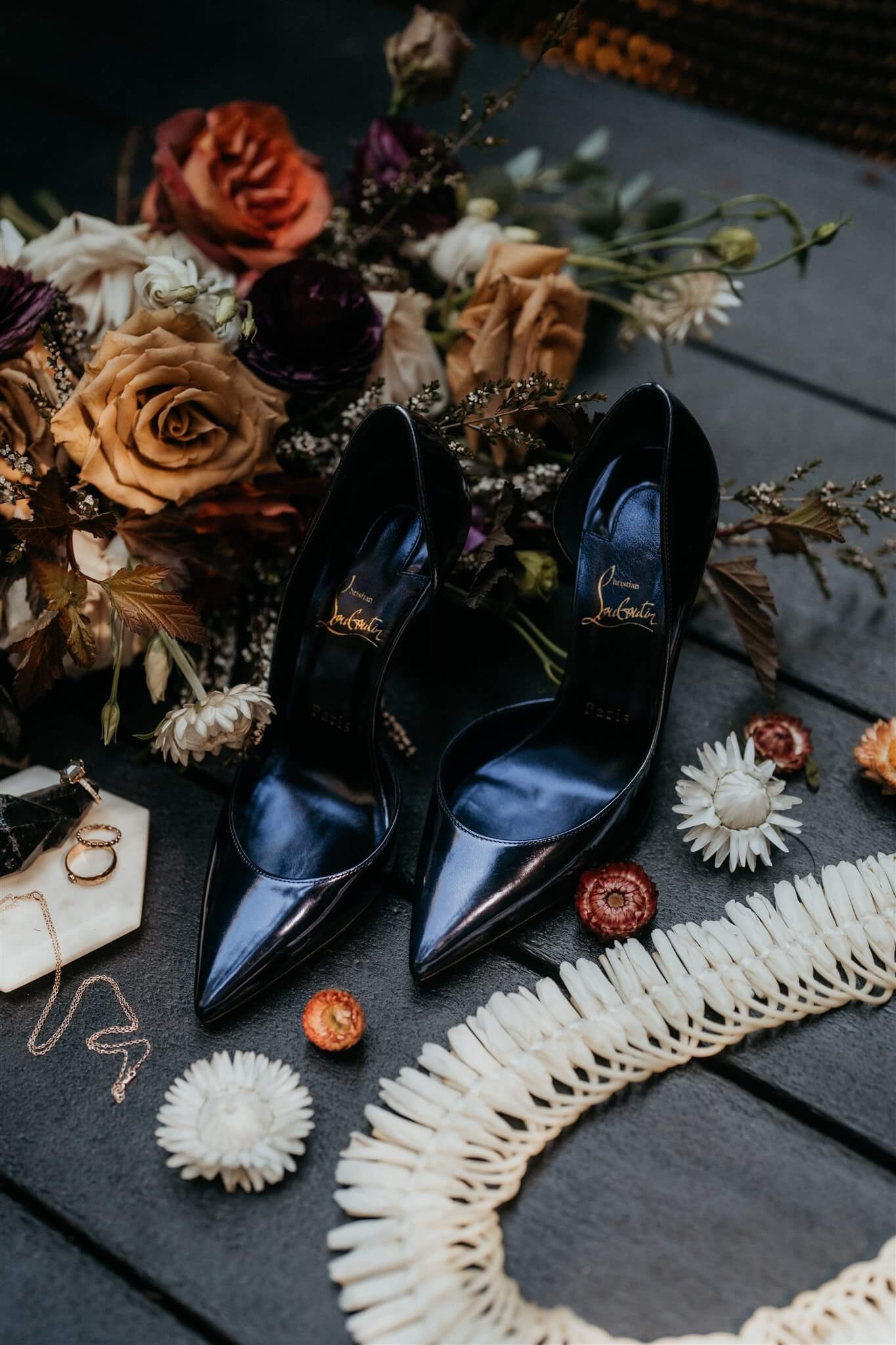Blue Christian Louboutin designer wedding heels 