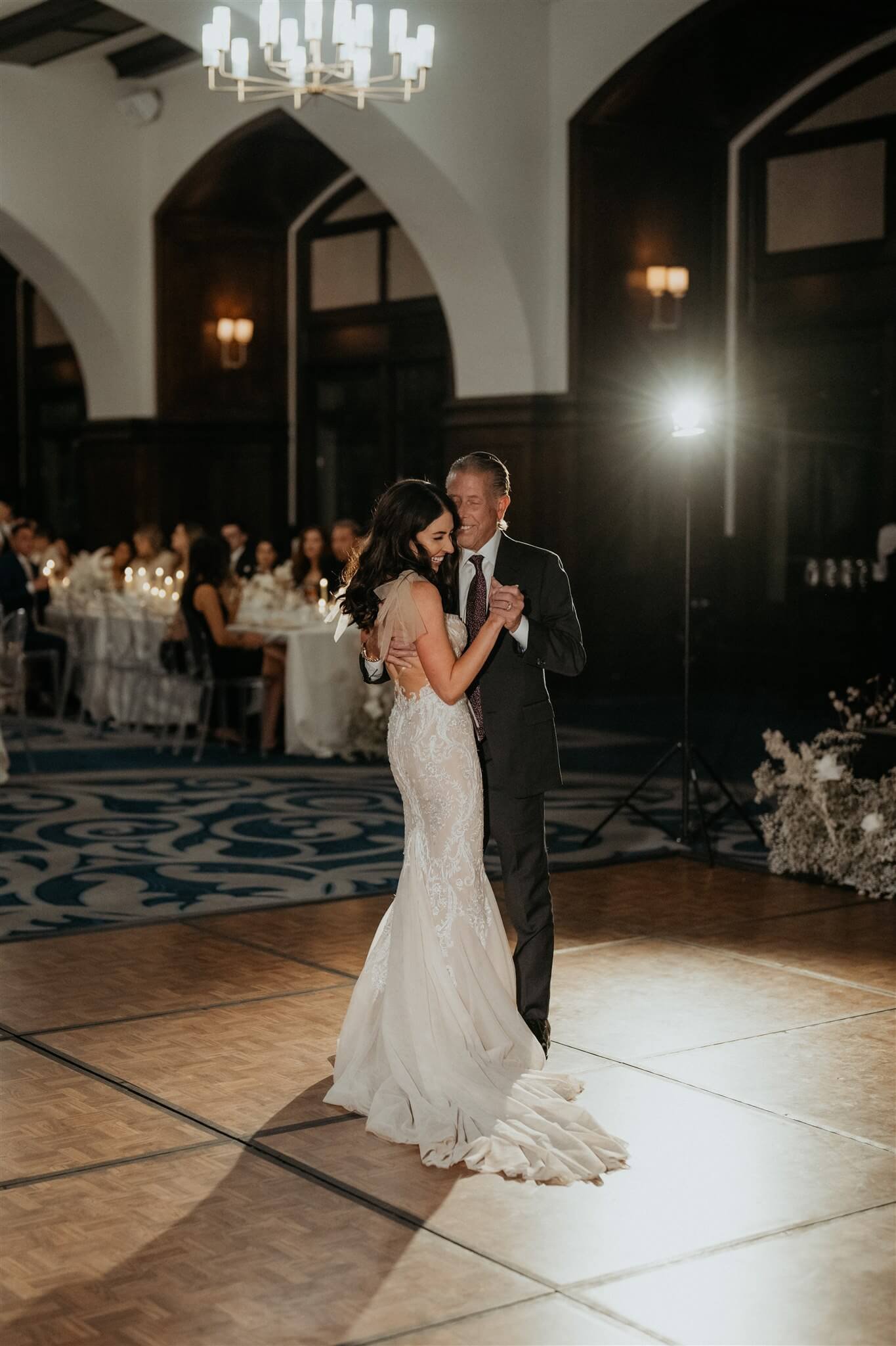 Bride and father first dance at Lake Louise wedding