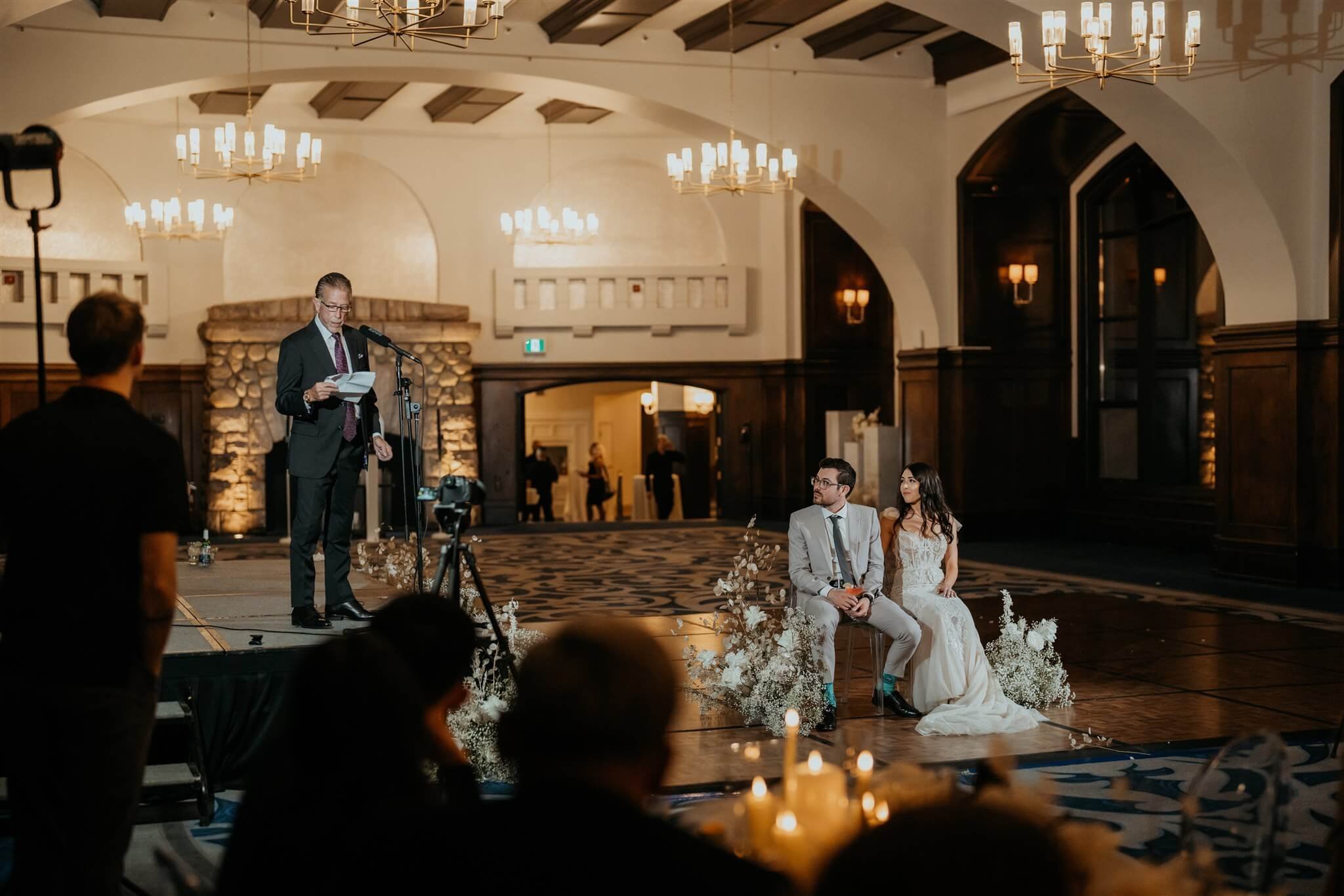 Speeches at Lake Louise wedding in Alberta Canada