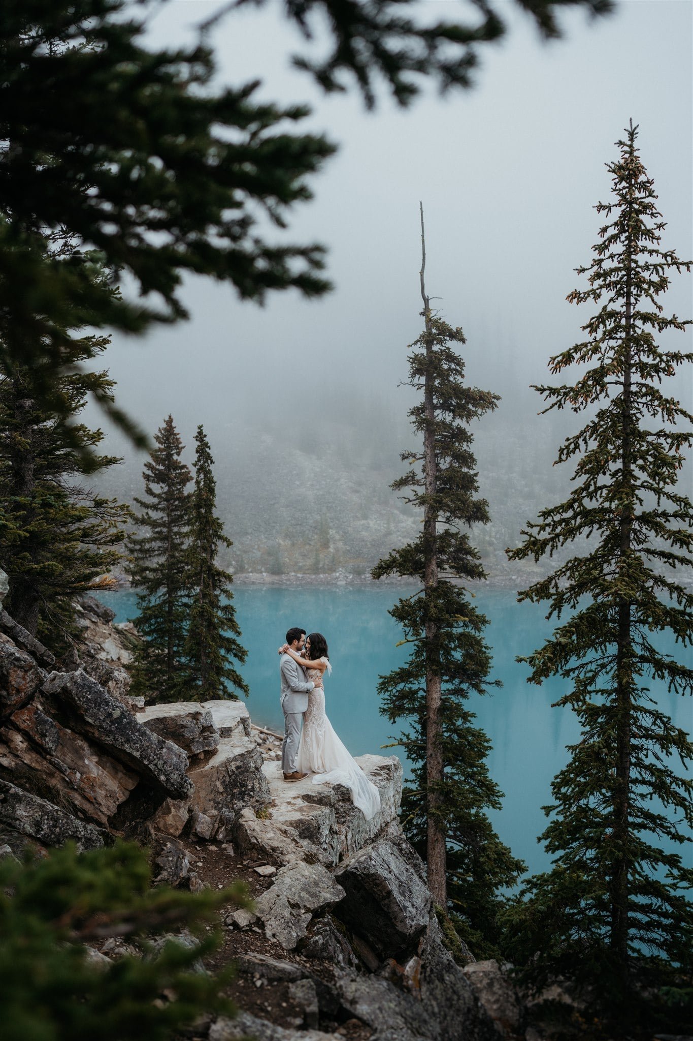 Banff elopement portraits at Lake Louise