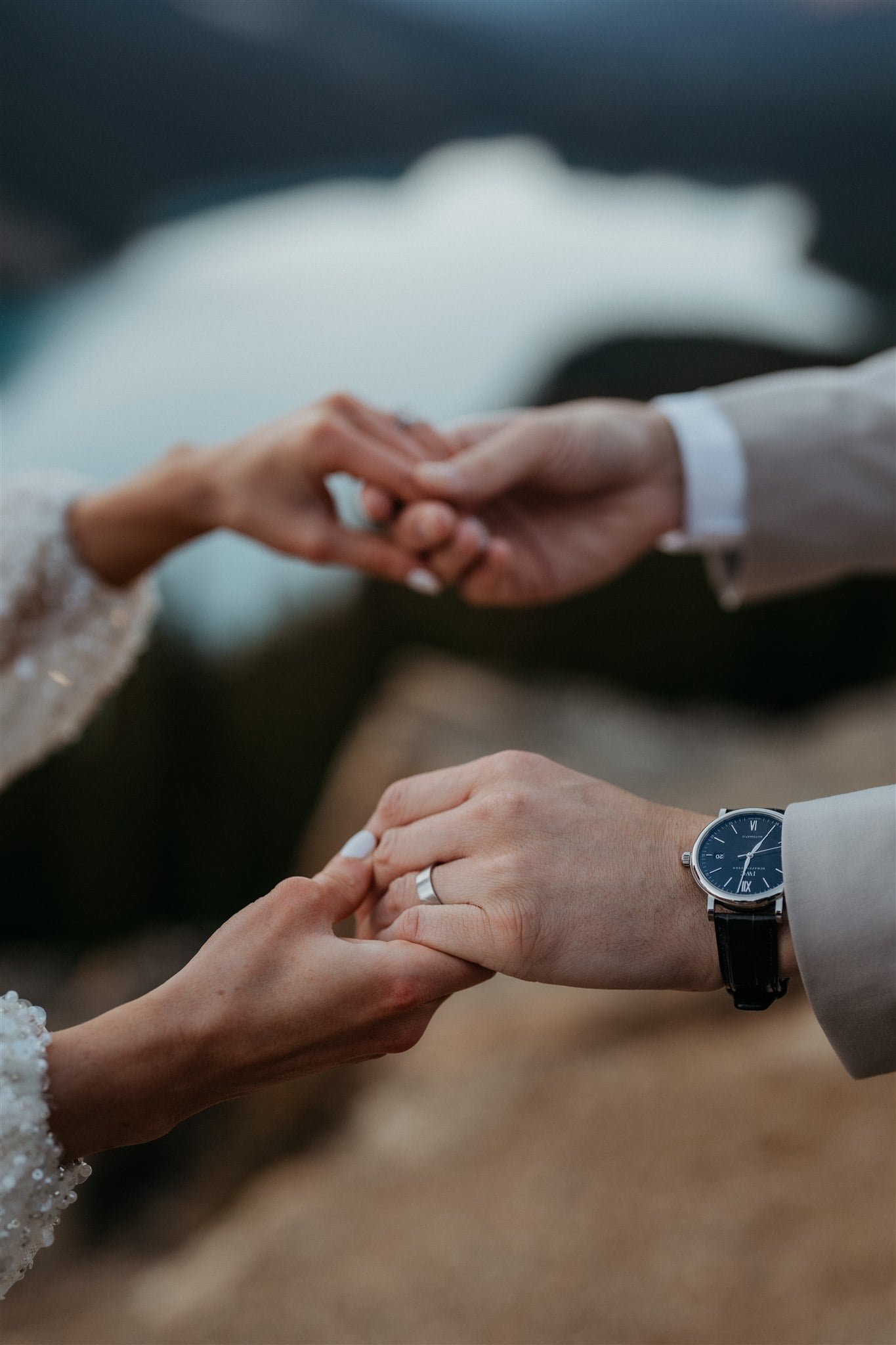 Sunset elopement portraits in Banff, Alberta, Canada