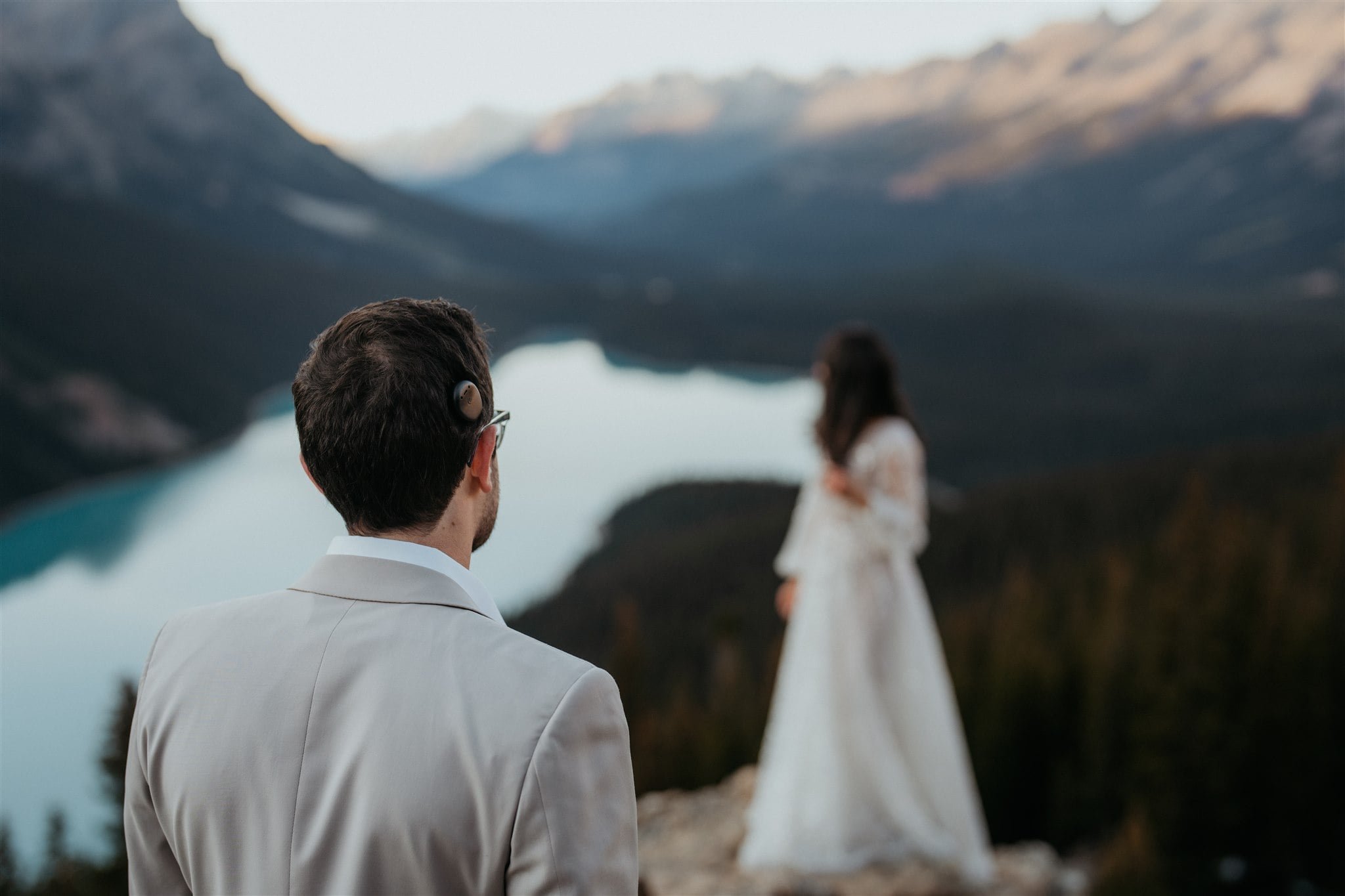 Sunset elopement portraits in Banff, Alberta, Canada