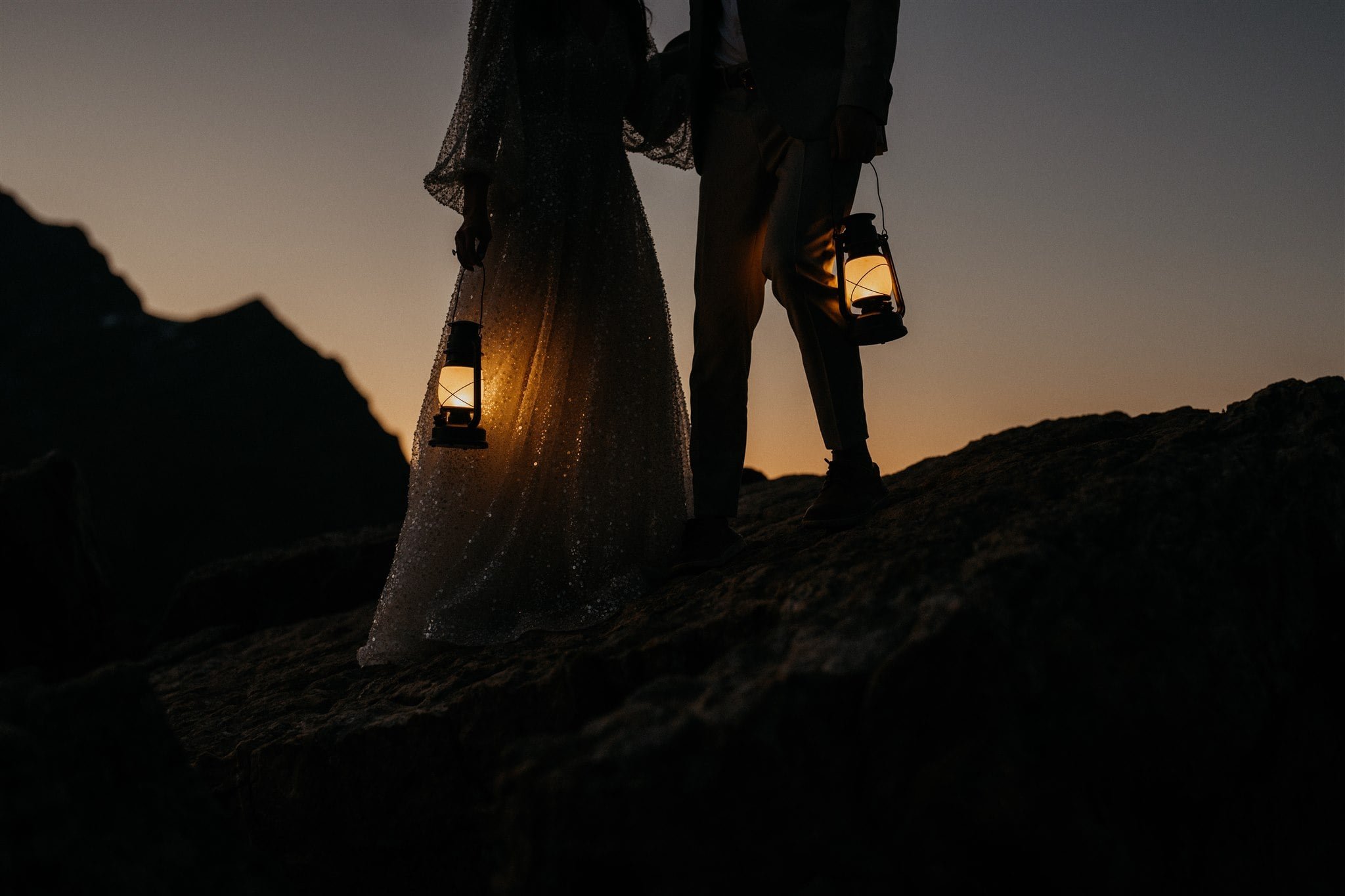 Sunset elopement portraits in Banff, Alberta, Canada