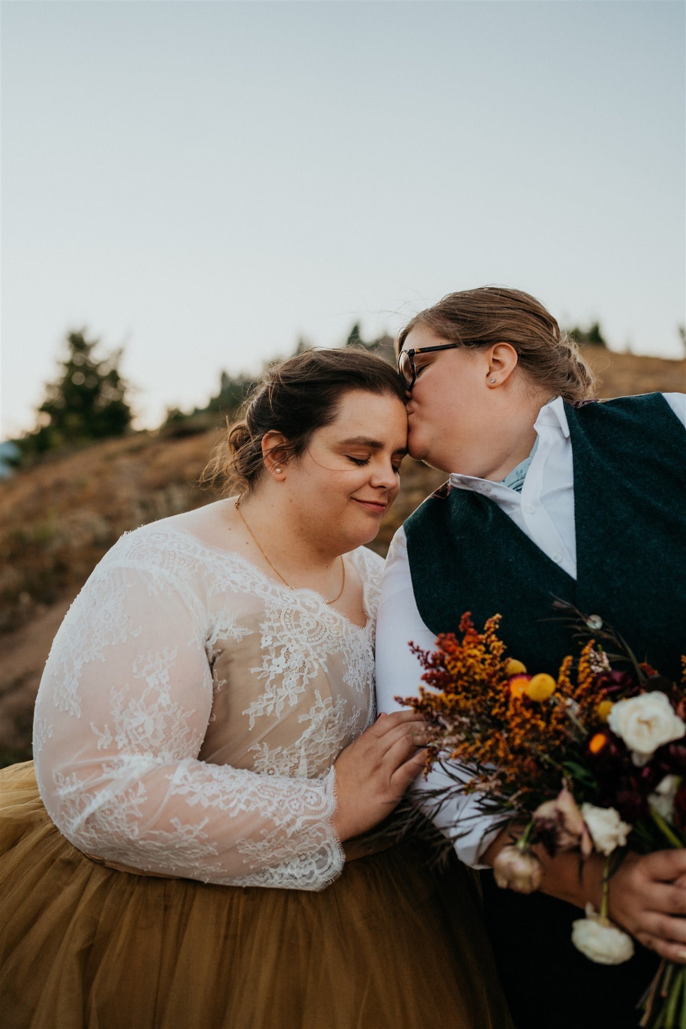 Couple portraits during elopement in Olympic National Park