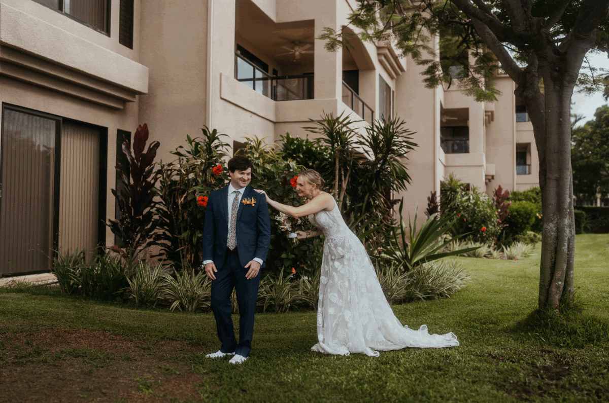 Wedding first look on the Big Island