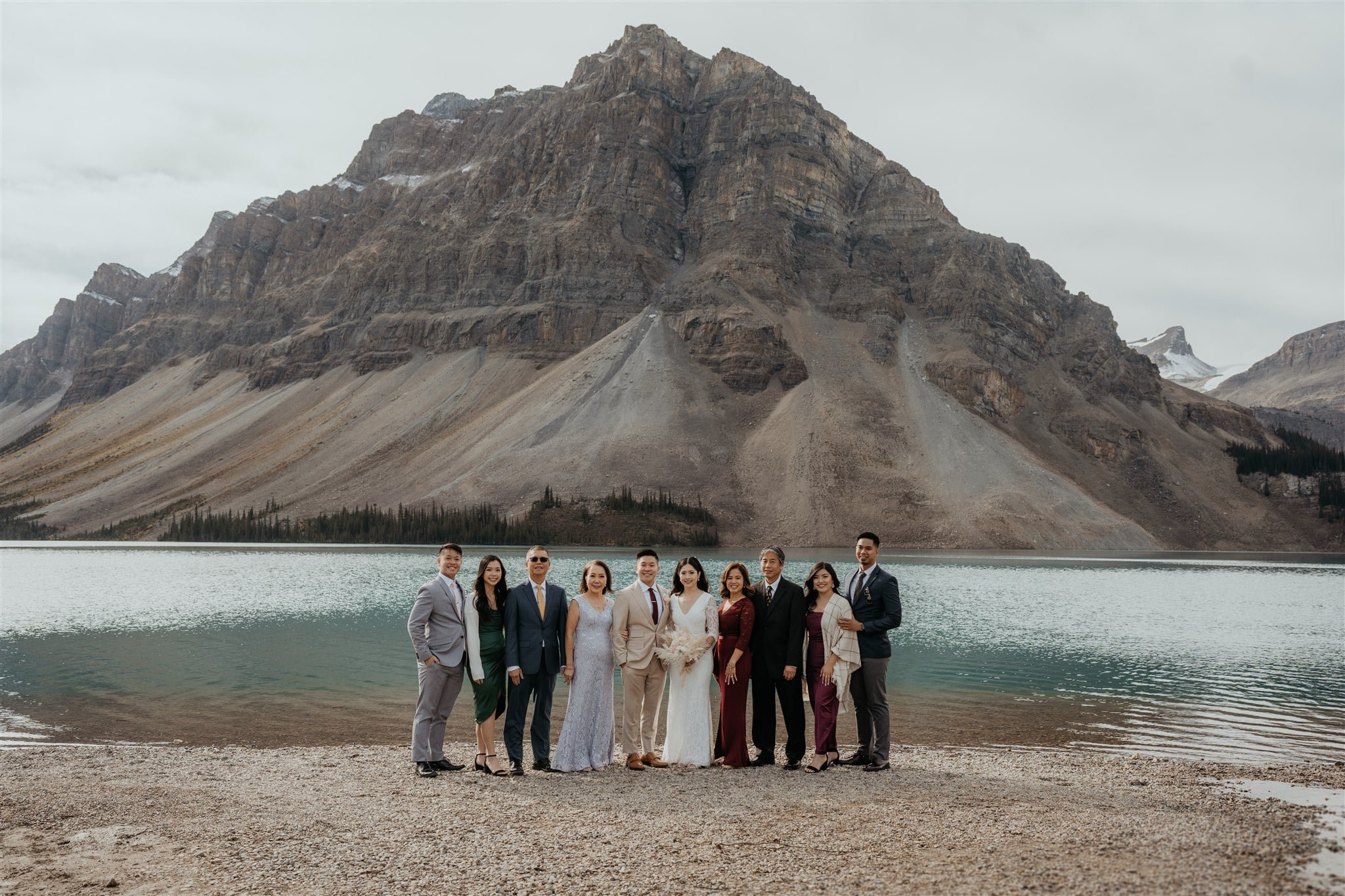 Family portraits during Banff National Park elopement
