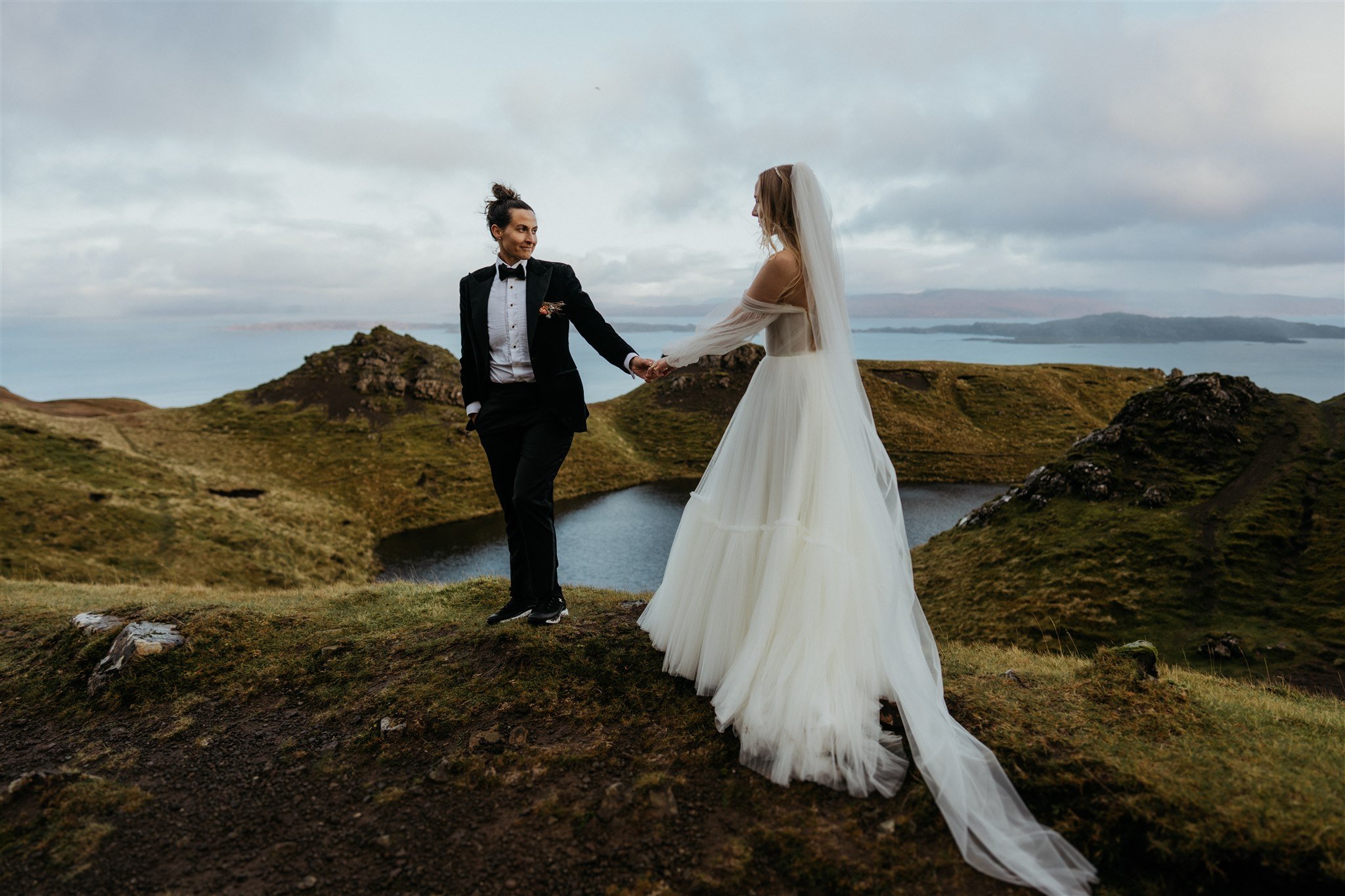 Bride portraits during elopement in Scotland