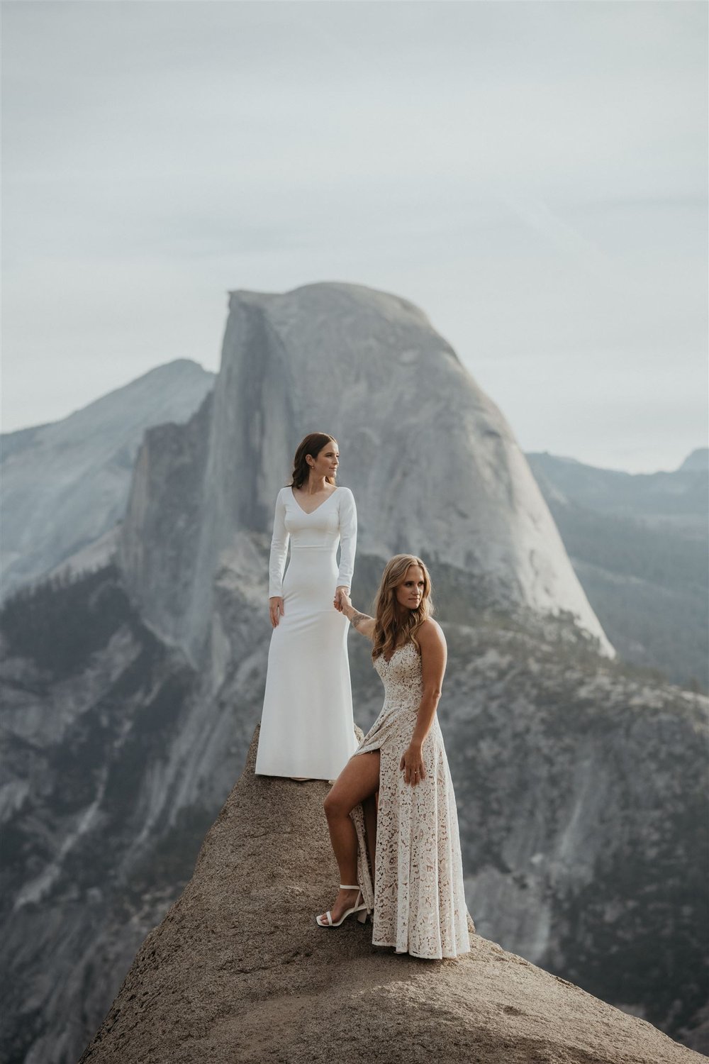 Yosemite elopement at Glacier Point with two brides