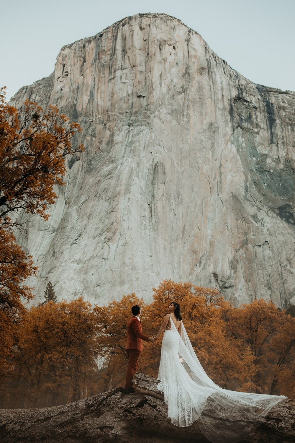 Yosemite elopement photos in El Capitan meadow